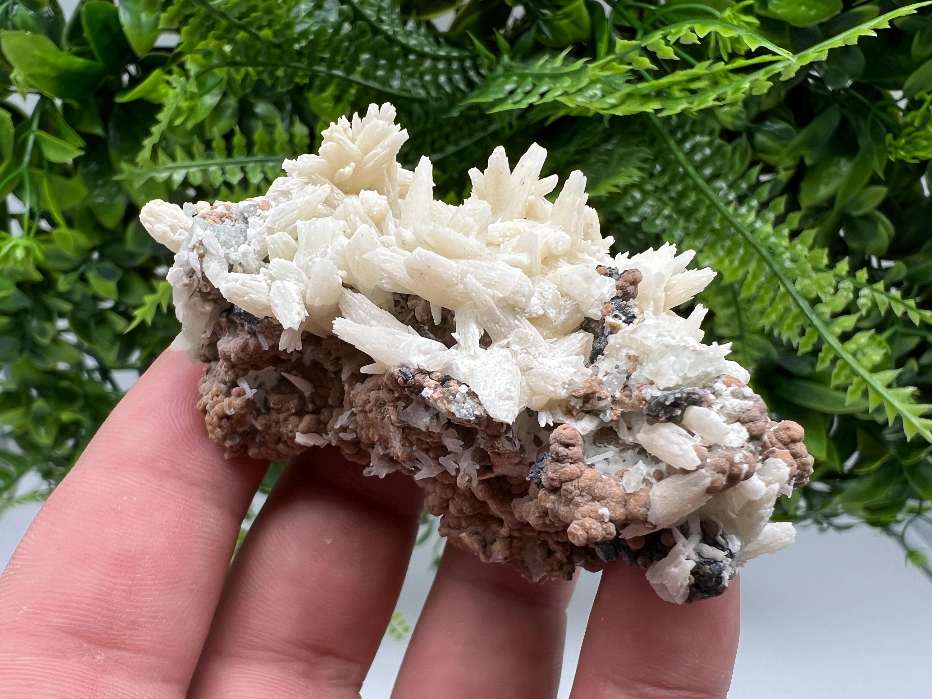 Calcite on Quartz Mineral Specimen: Madan Bulgaria Collectible Stone