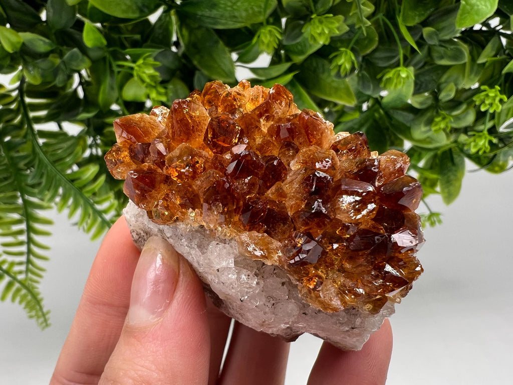 Citrine Crystal with Hematite Inclusions: Natural Phantom Cluster