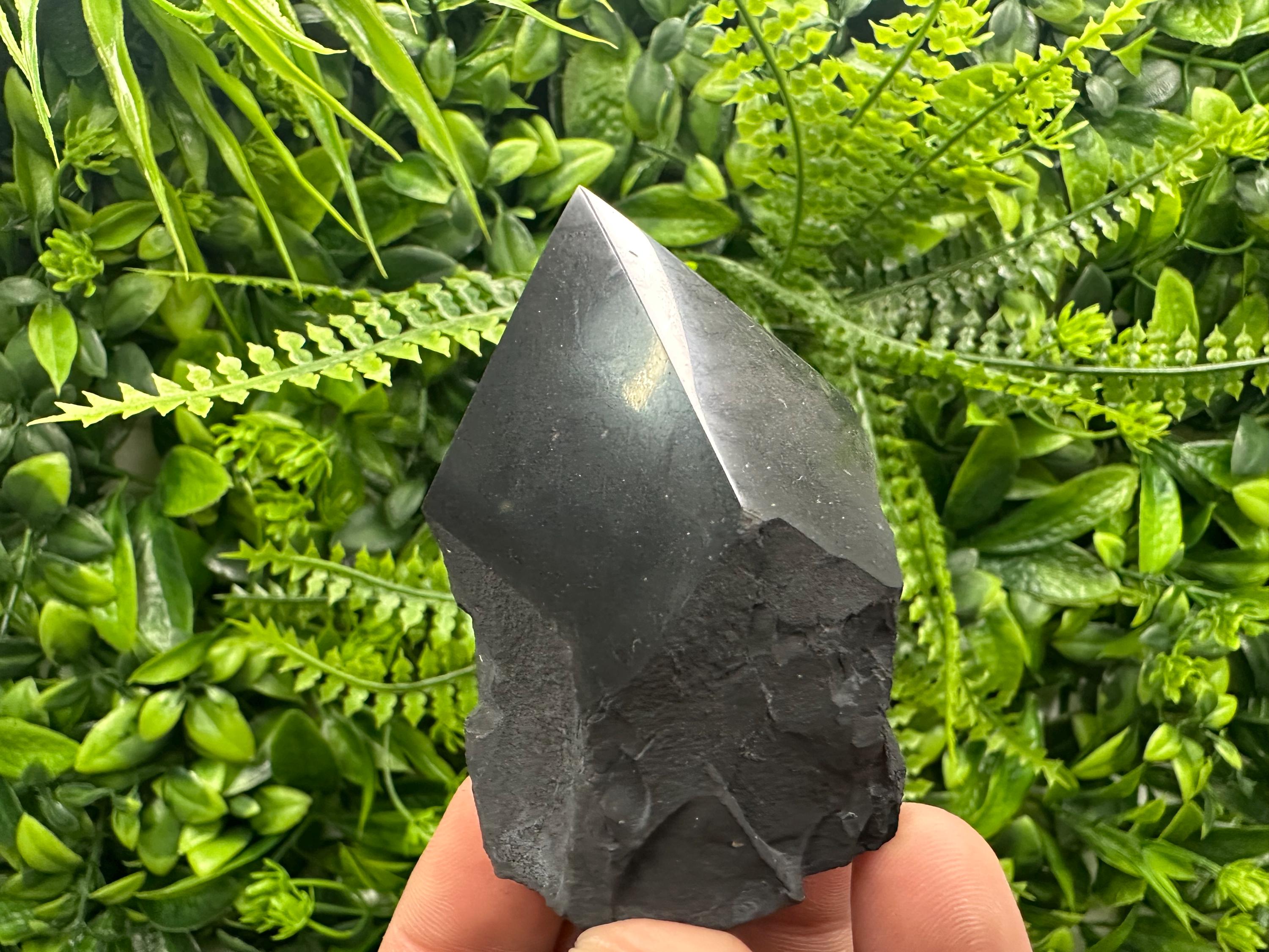 Polished Shungite Crystal: EMF Protection Stone (5cm)