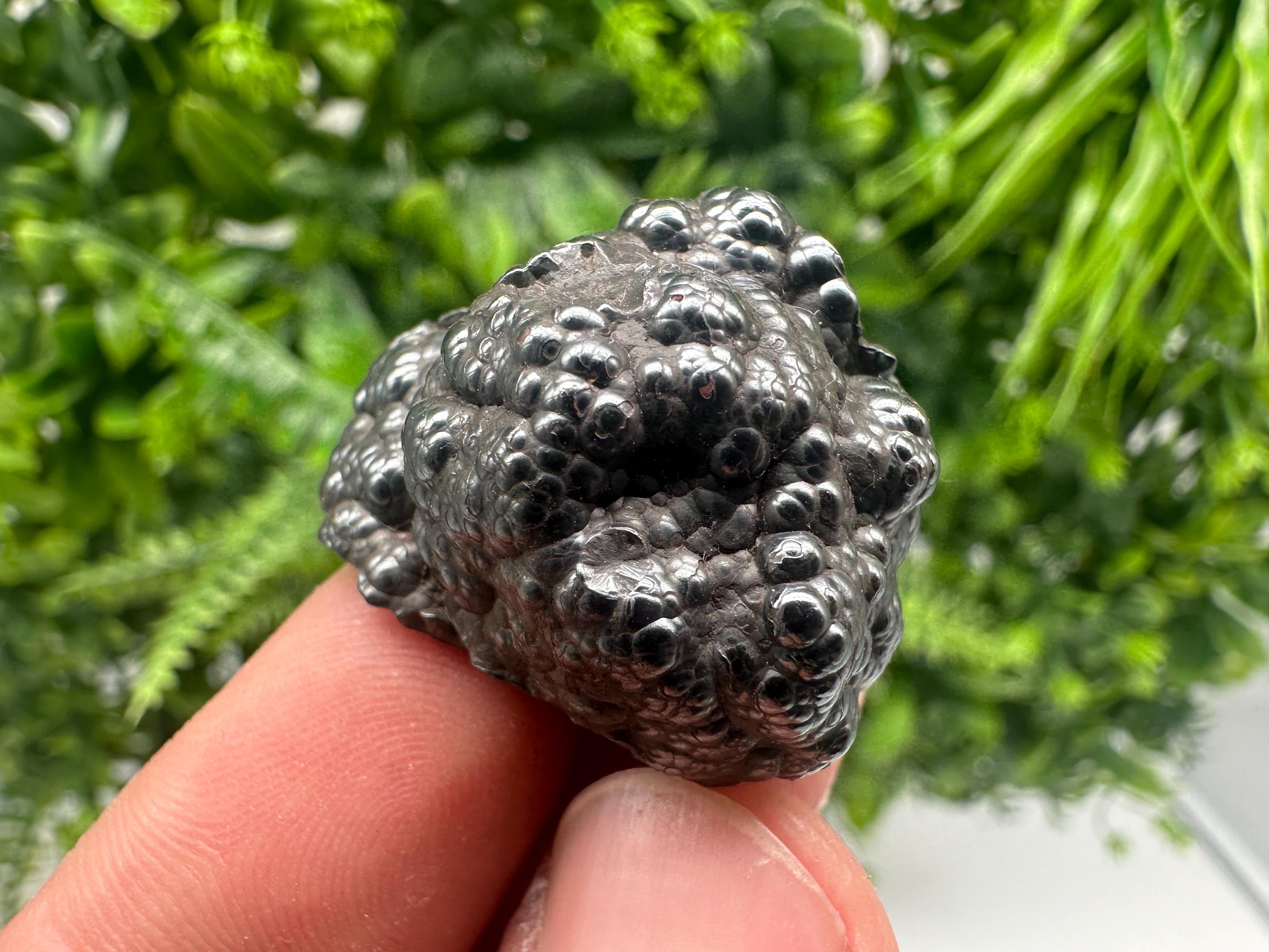 Botryoidal Black Hematite Specimen: Moroccan Crystal for Reiki Chakra