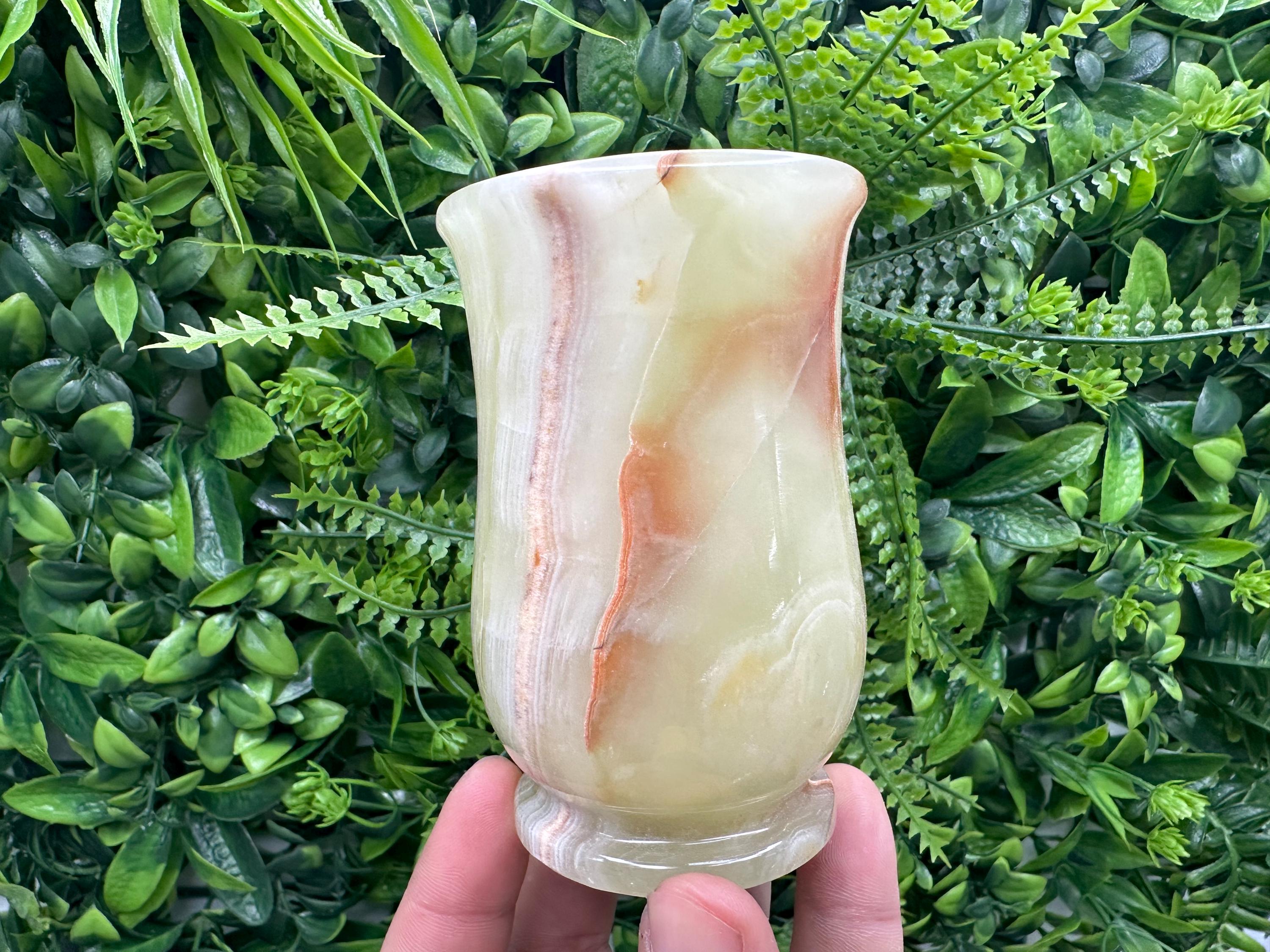 Vintage Onyx Wine Cup: Natural Stone Barware (10cm)