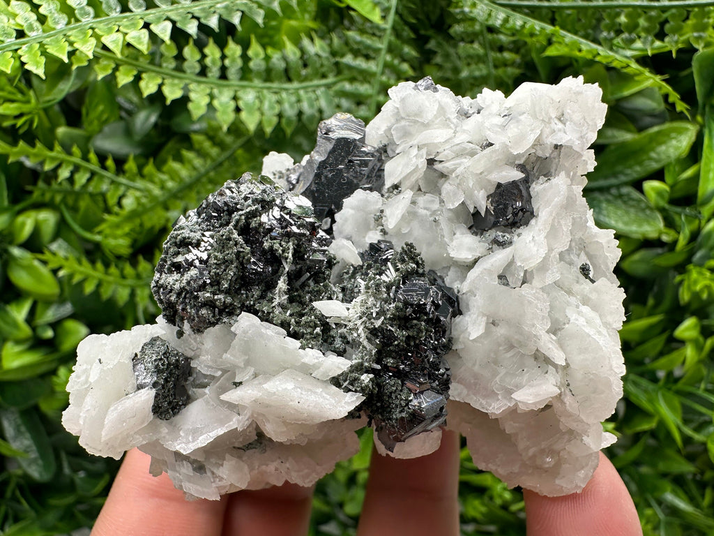 Sphalerite with Calcite and Quartz, Bulgaria Mineral Specimen