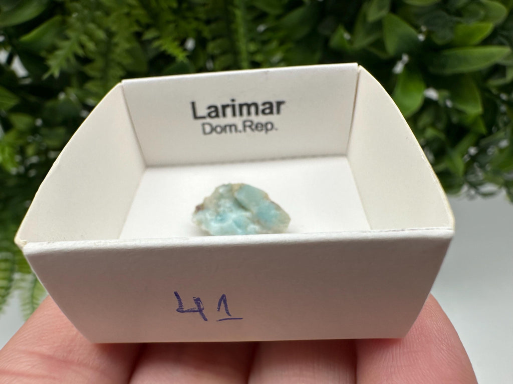 Rare Raw Larimar Specimen: Dominican Republic Crystal BOX 4/4 cm
