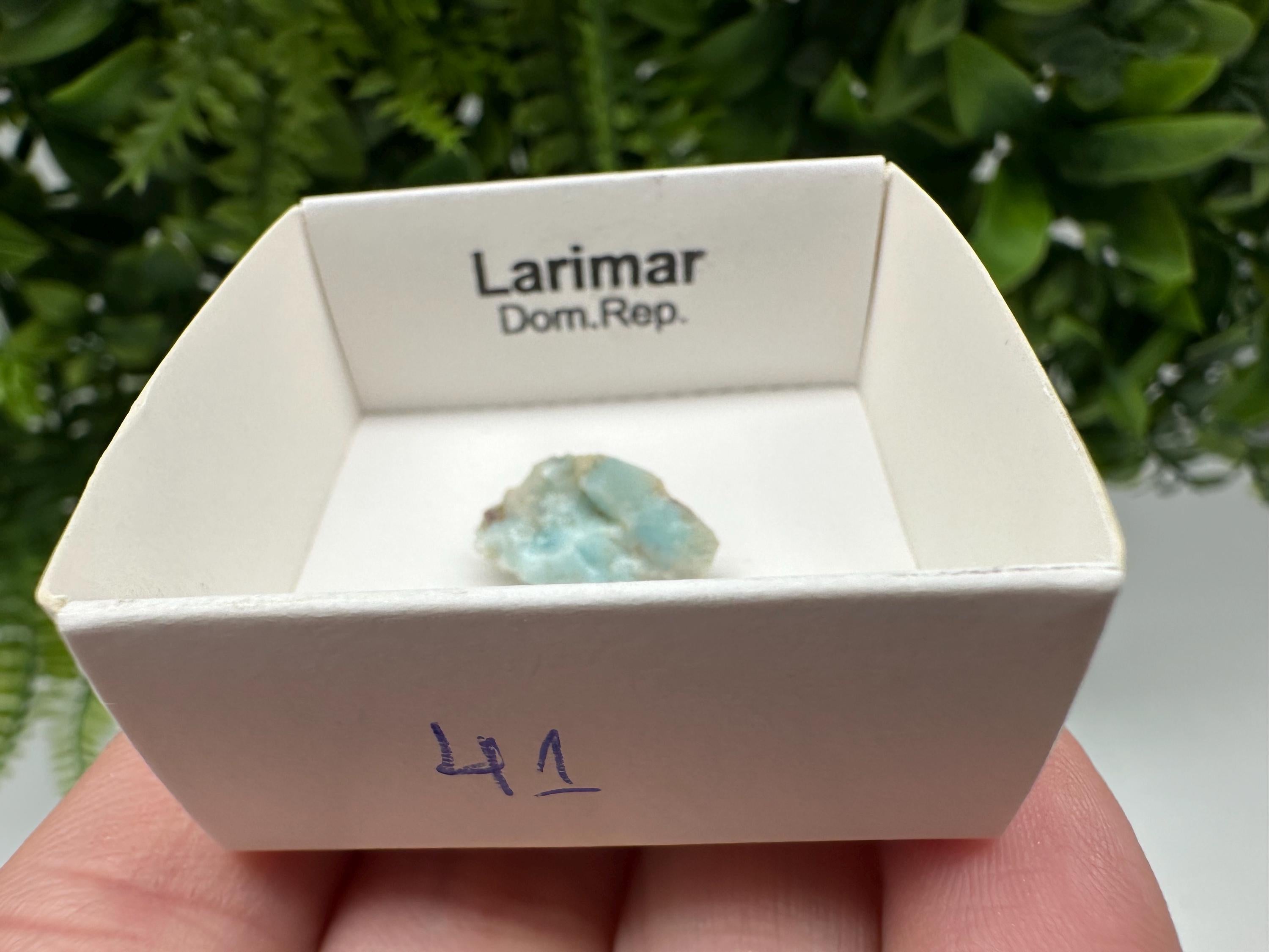 Rare Raw Larimar Specimen: Dominican Republic Crystal BOX 4/4 cm