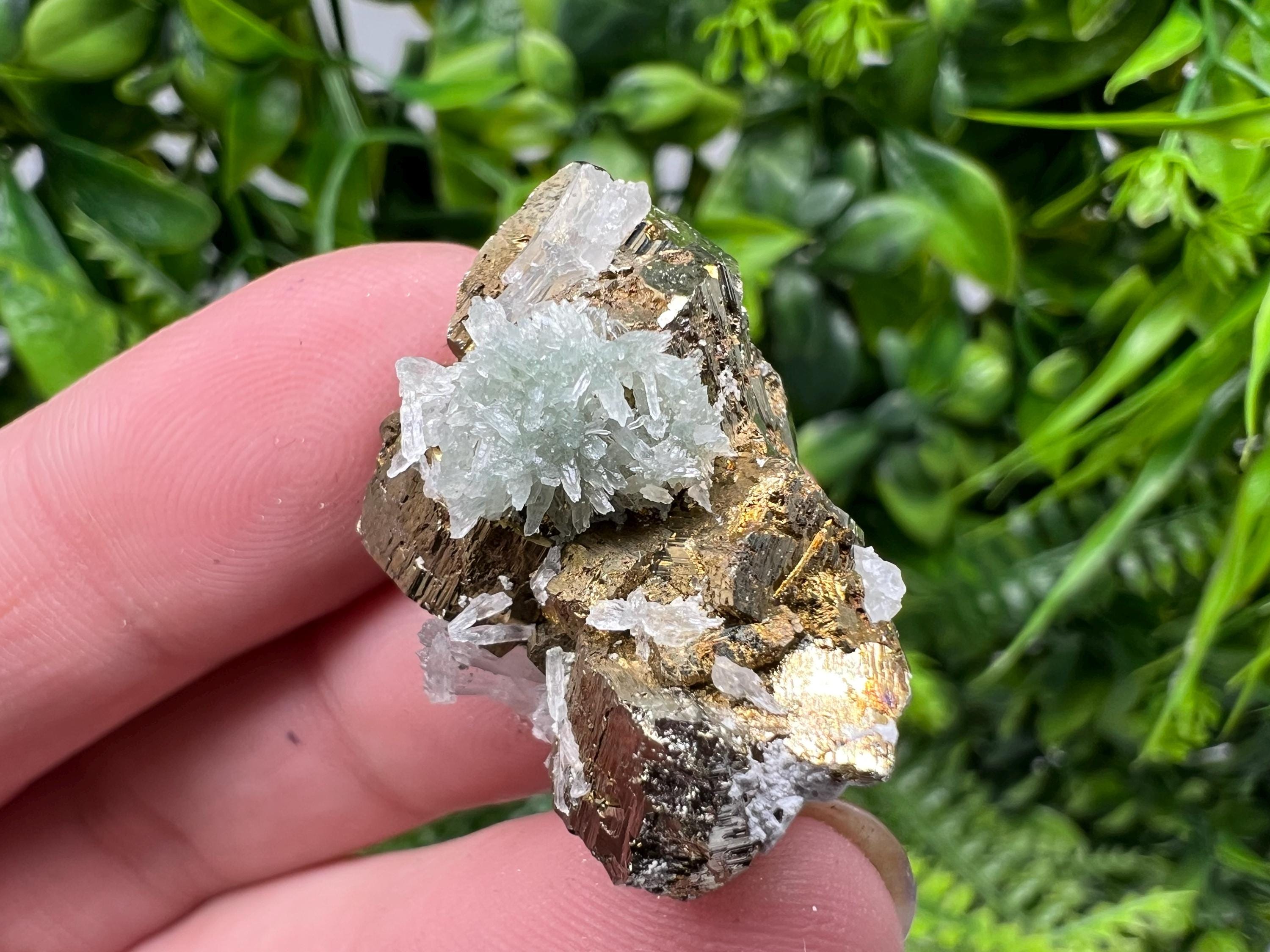 Wonderful Rainbow Pyrite whit Calcite,natural minerals souvenir Crystal,collection stone,rare minerals,home decor,Borieva Bulgaria