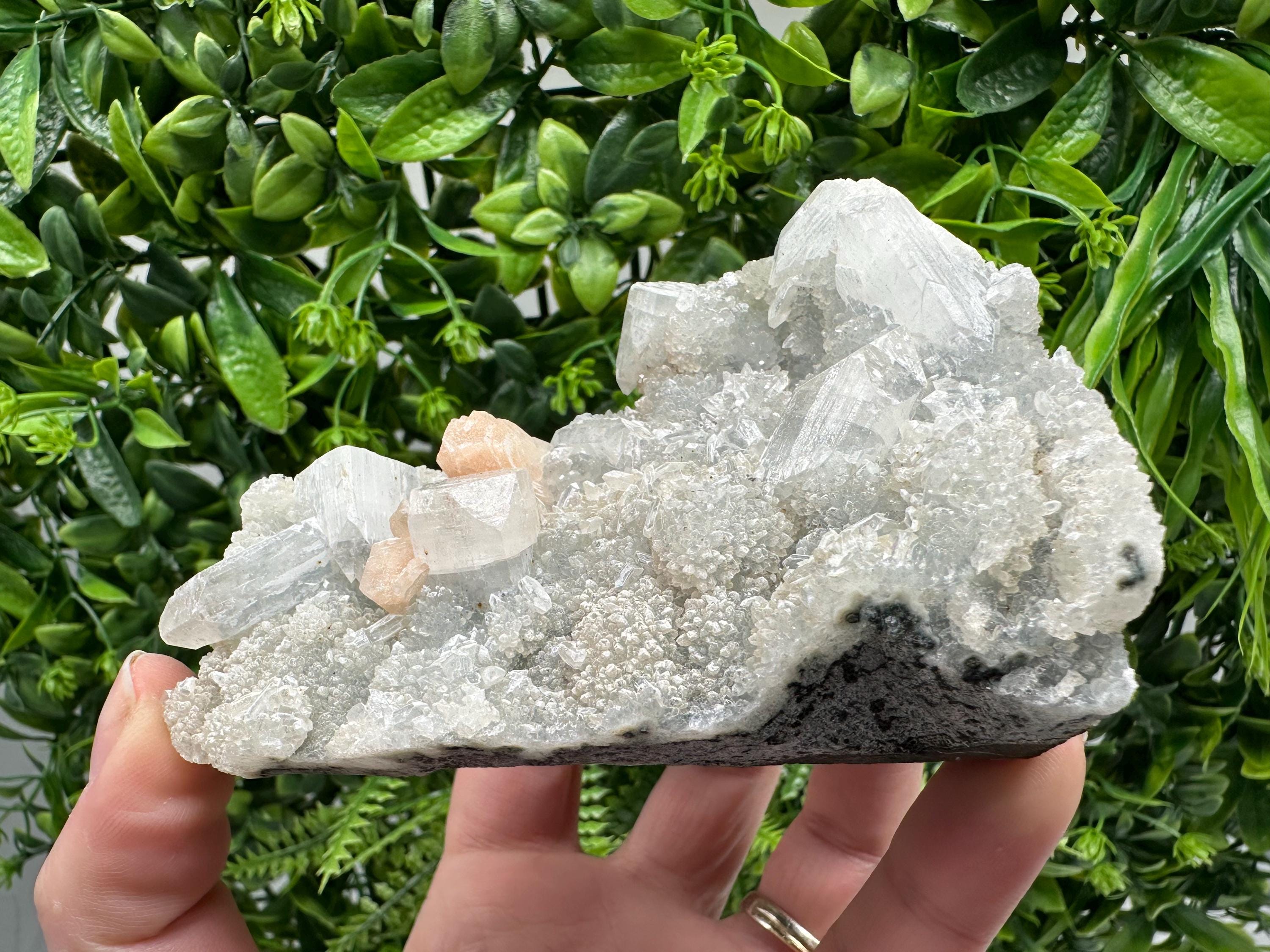 Apophyllite Stilbite Chalcedony Specimen: India Minerals, Crystal Stone