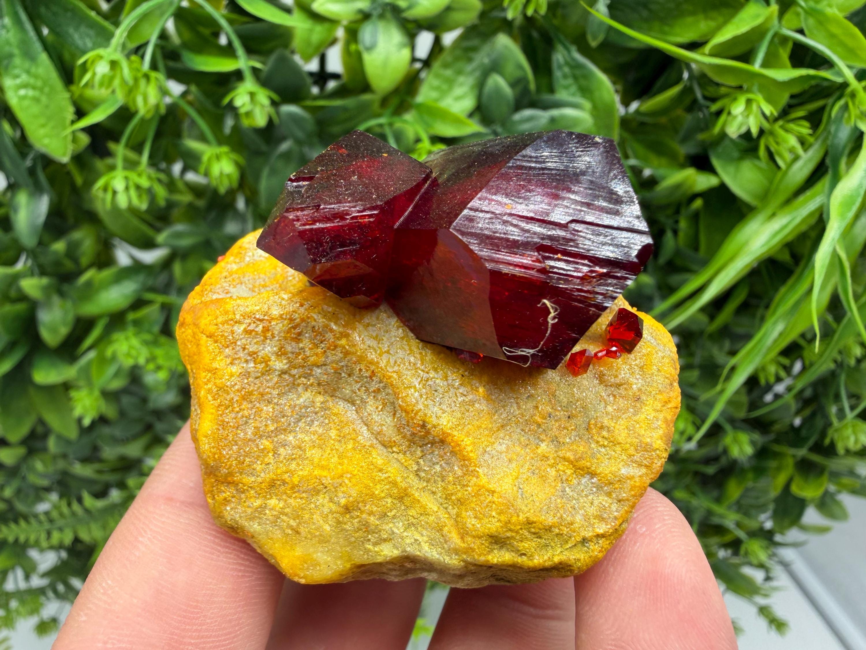 XXL Laboratory Pruskite Ruby Crystal on Matrix