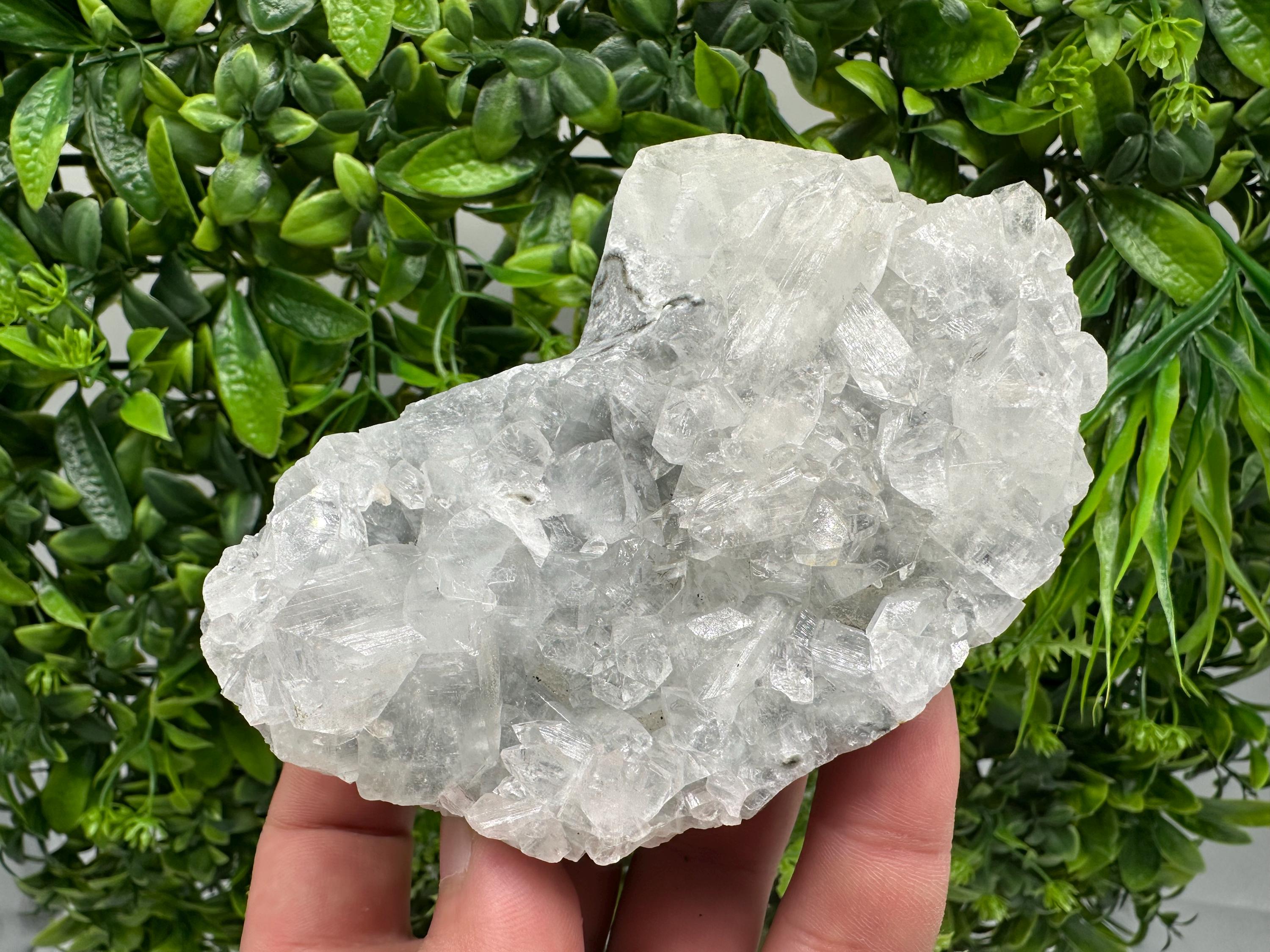 Transparent Apophyllite on Chalcedony, India Mineral Specimen