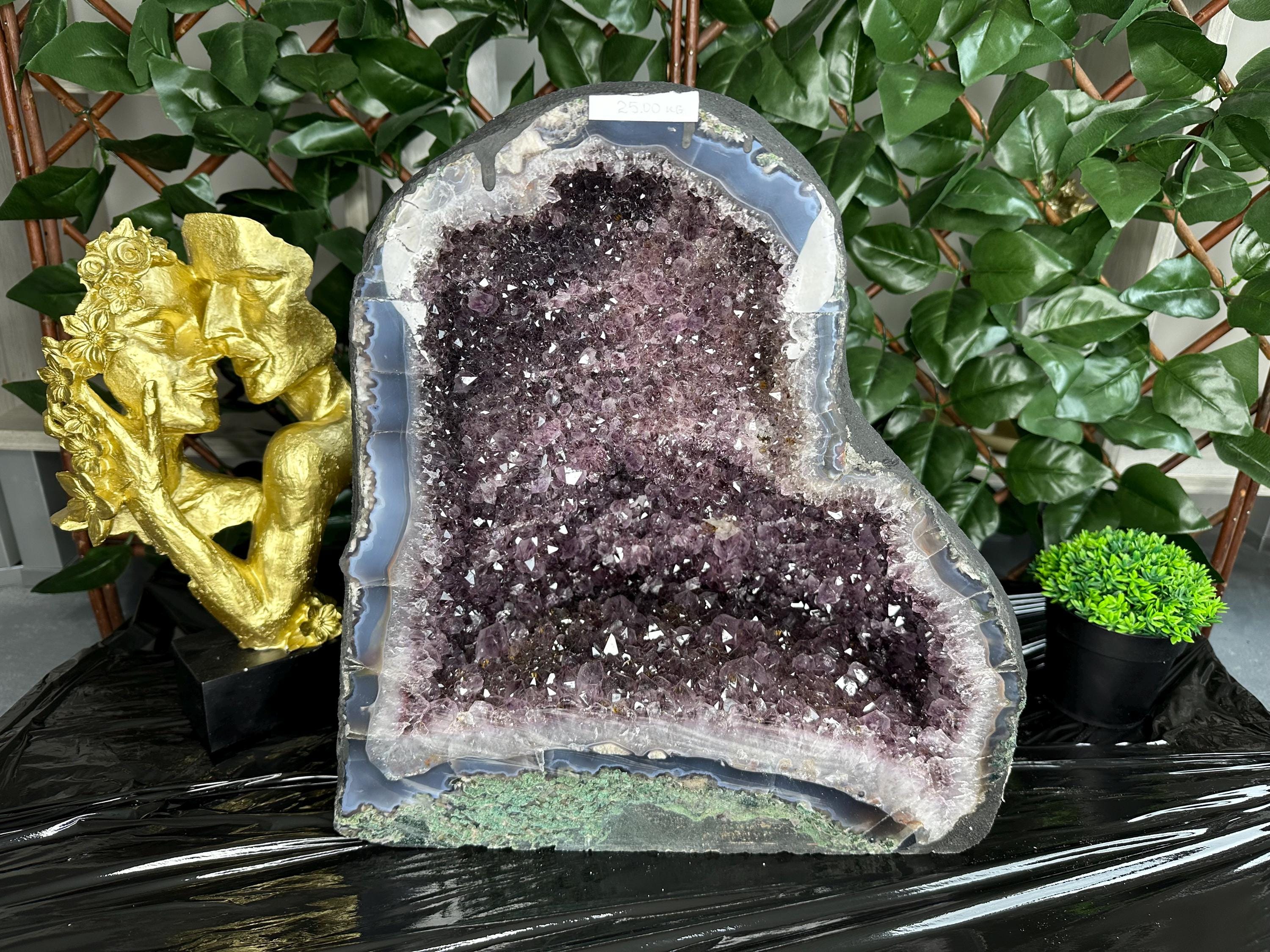 Large Amethyst Geode, Brazil Purple Quartz Crystal, Mineral Specimen, Home Decor