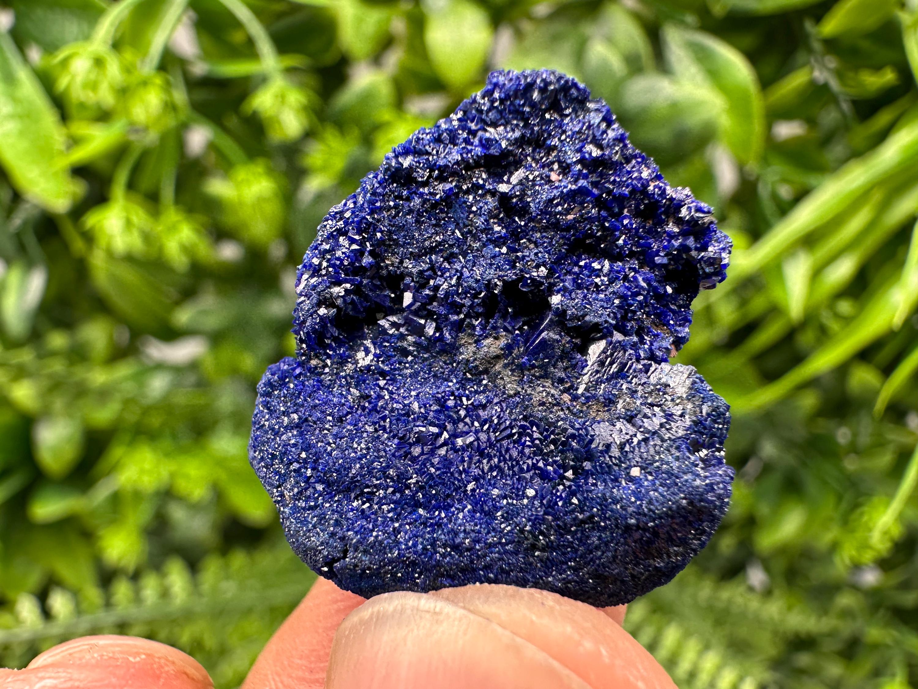 Crystallized Azurite-Kerrouchen,Morocco-Blue Azurite Specimen-High Quality Blue Azurite-Azurite Mineral Specimen, gemmy,lustrous of Azurite