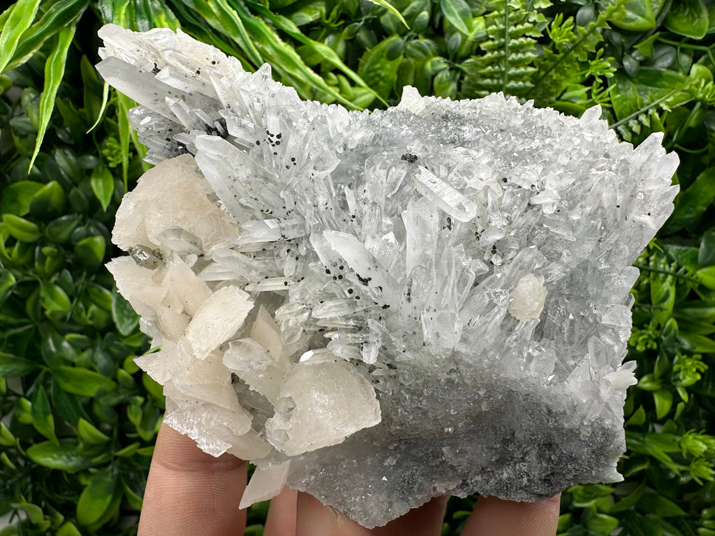 Calcite with Quartz: Natural Mineral Souvenir, Borieva Bulgaria (13/11/5cm)