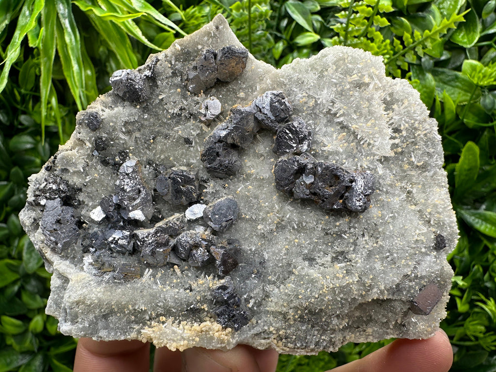 Galena with Quartz Crystal Cluster, Madan Bulgaria Mineral Specimen