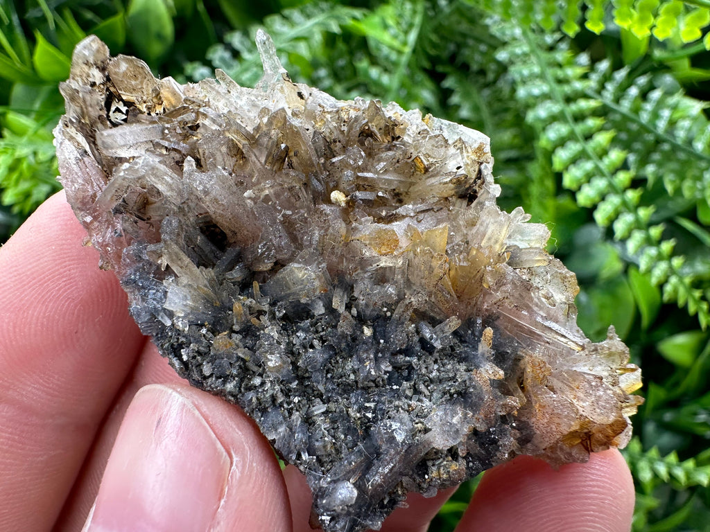 Limonite Coated Quartz Crystal, Natural Mineral Specimen