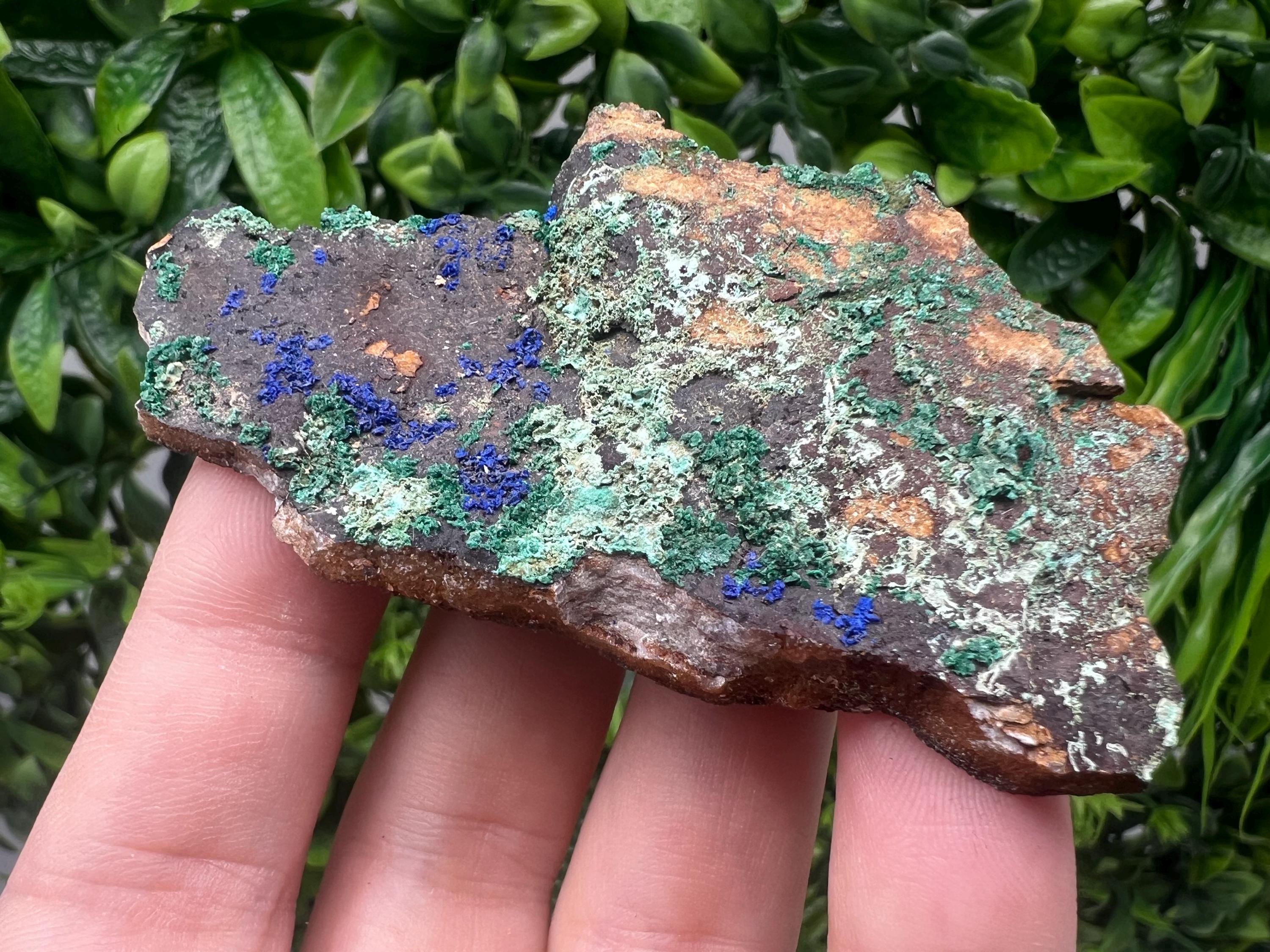 Azurite Malachite Mineral Specimen: Moroccan Blue-Green Crystal, Home Decor