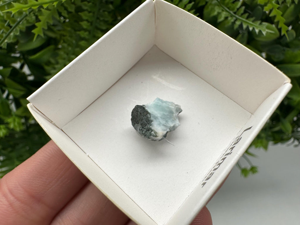 Rare Raw Larimar Specimen: Dominican Republic Crystal BOX 4/4 cm