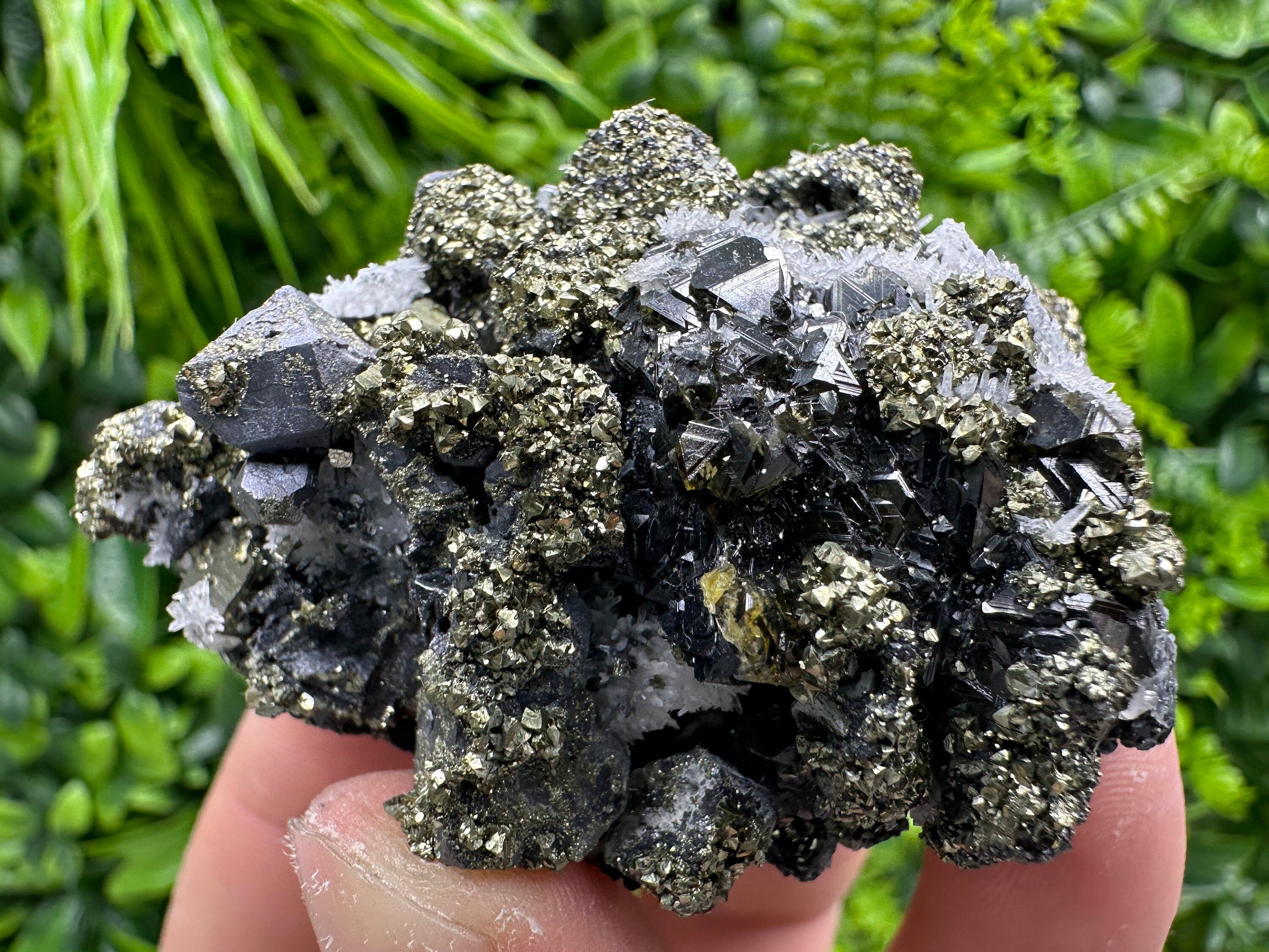 Galena Sphalerite Pyrite Cluster, Quartz Mineral Specimen