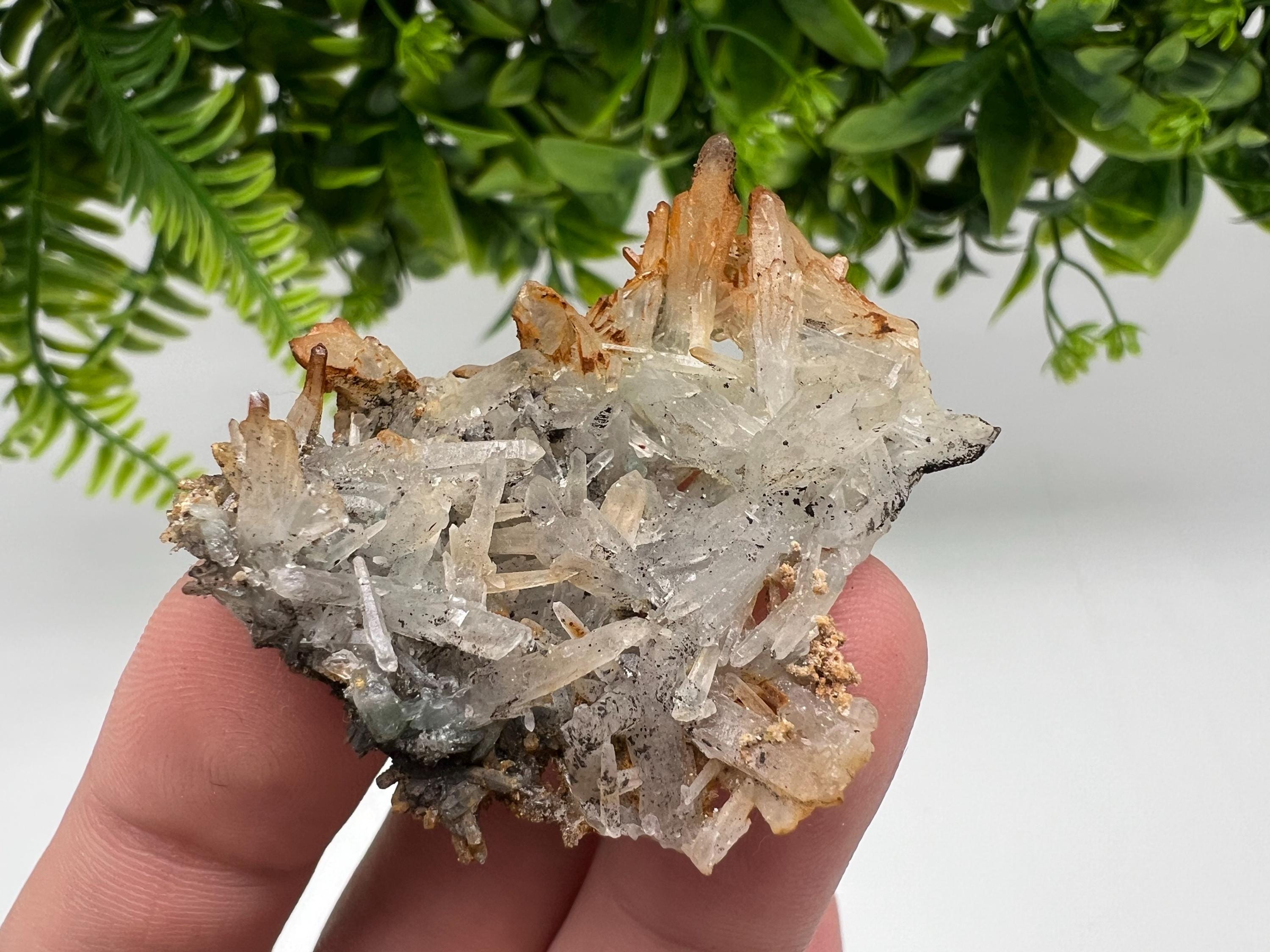 Bulgarian Quartz Mineral Specimen: Iron Oxide Limonite Inclusion