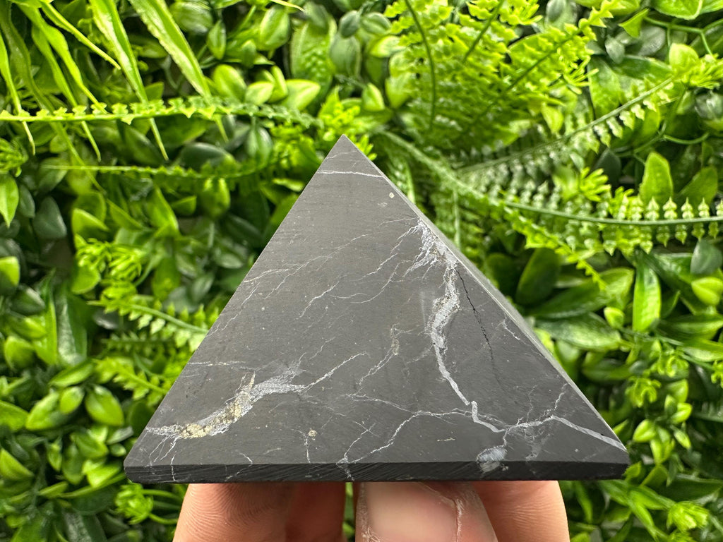 Shungite Pyramid (6cm): EMF & 5G Protection, Healing Crystal