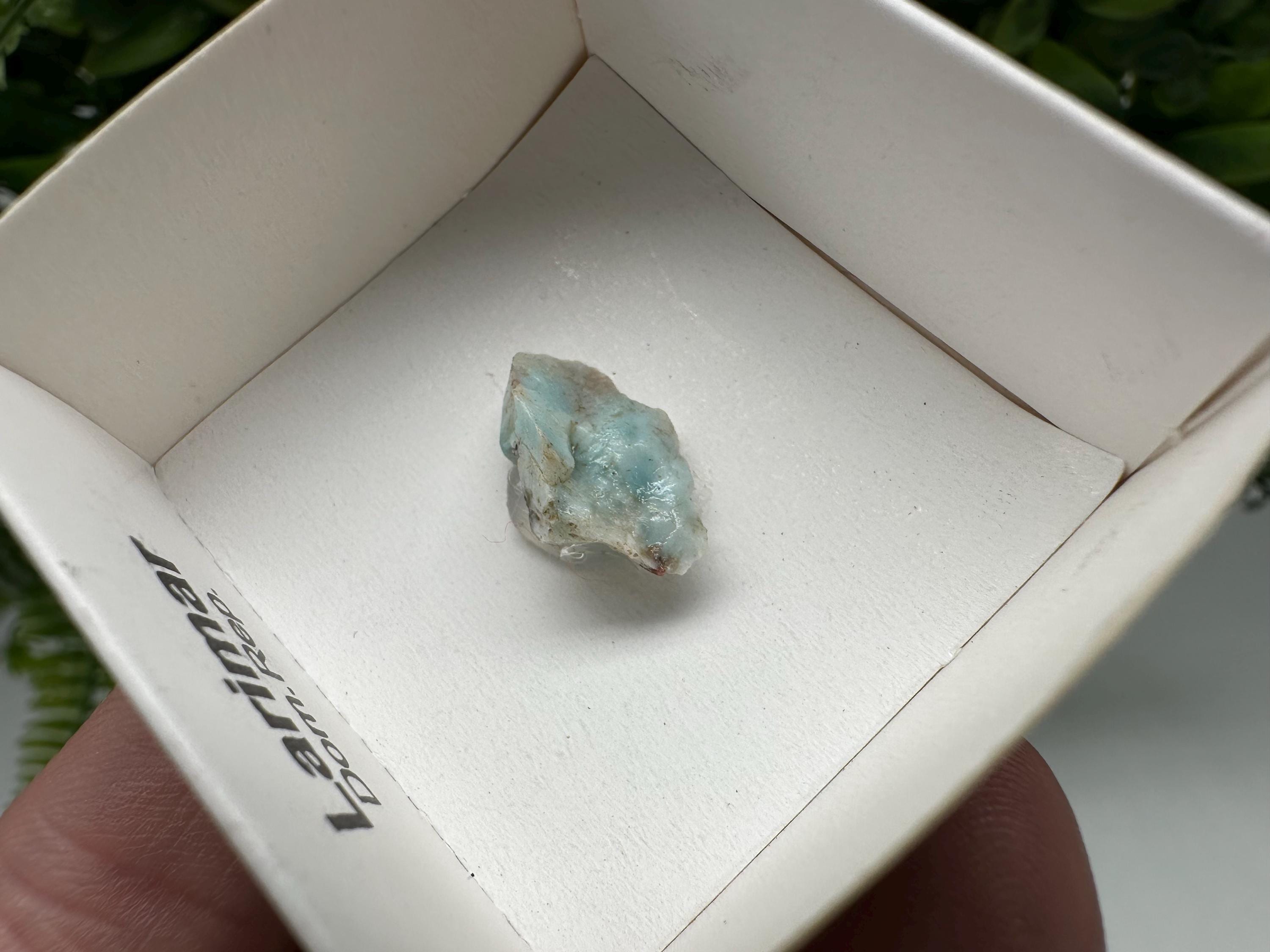 Rare Raw Larimar Specimen: Dominican Republic Crystal BOX 4/4 cm