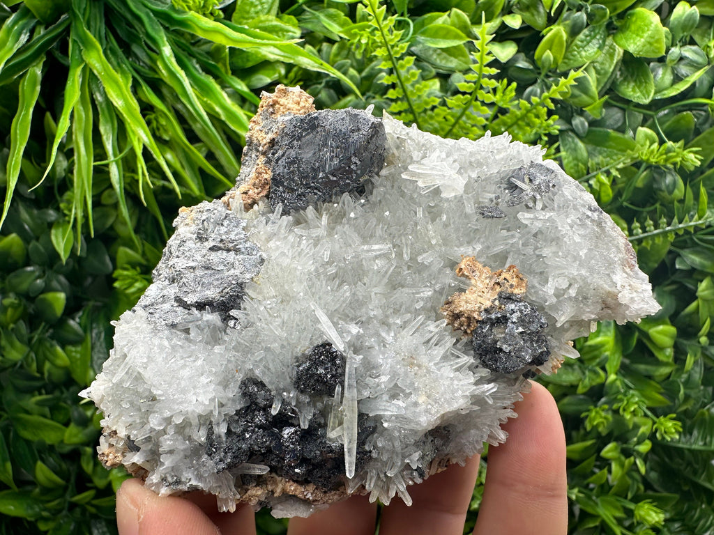Sphalerite on Green Quartz: Natural Mineral Souvenir from Bulgaria