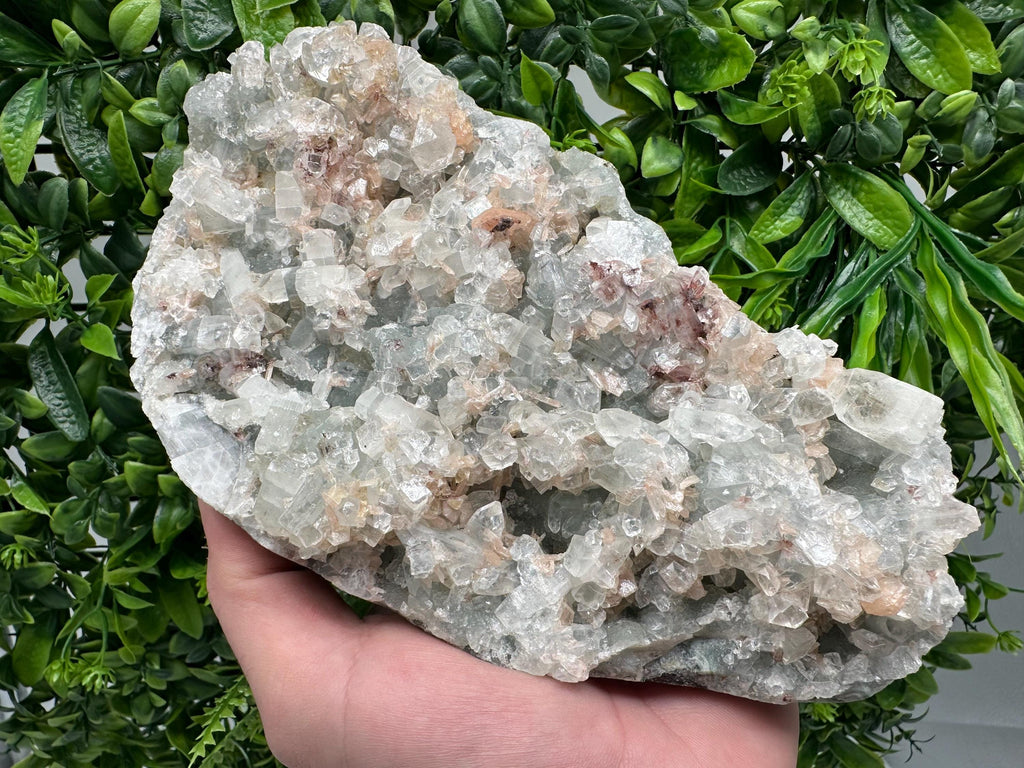 Apophyllite Stilbite on Chalcedony, Natural Mineral Specimen, India