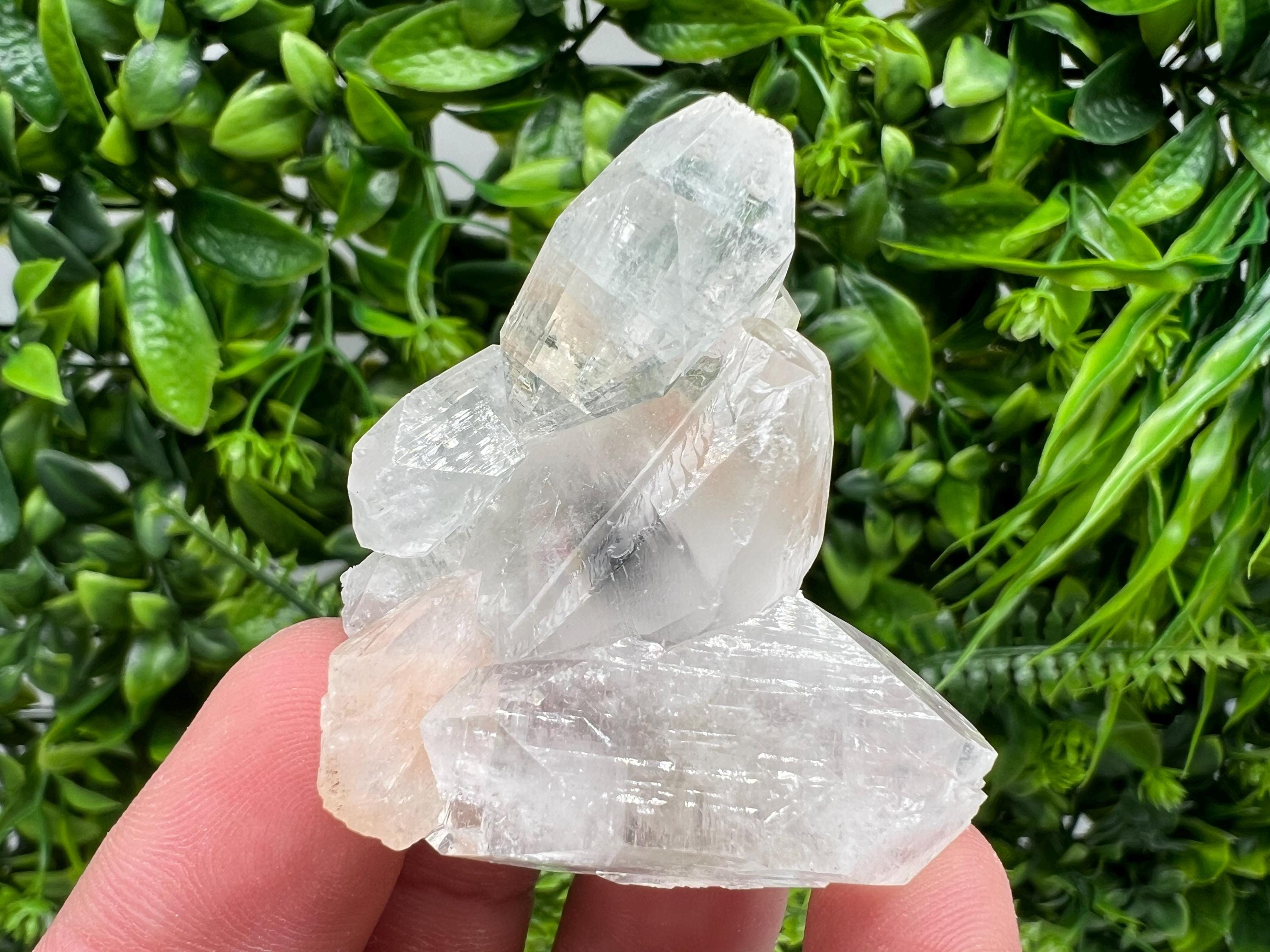 Transparent Apophyllite on Chalcedony, India Minerals Specimen