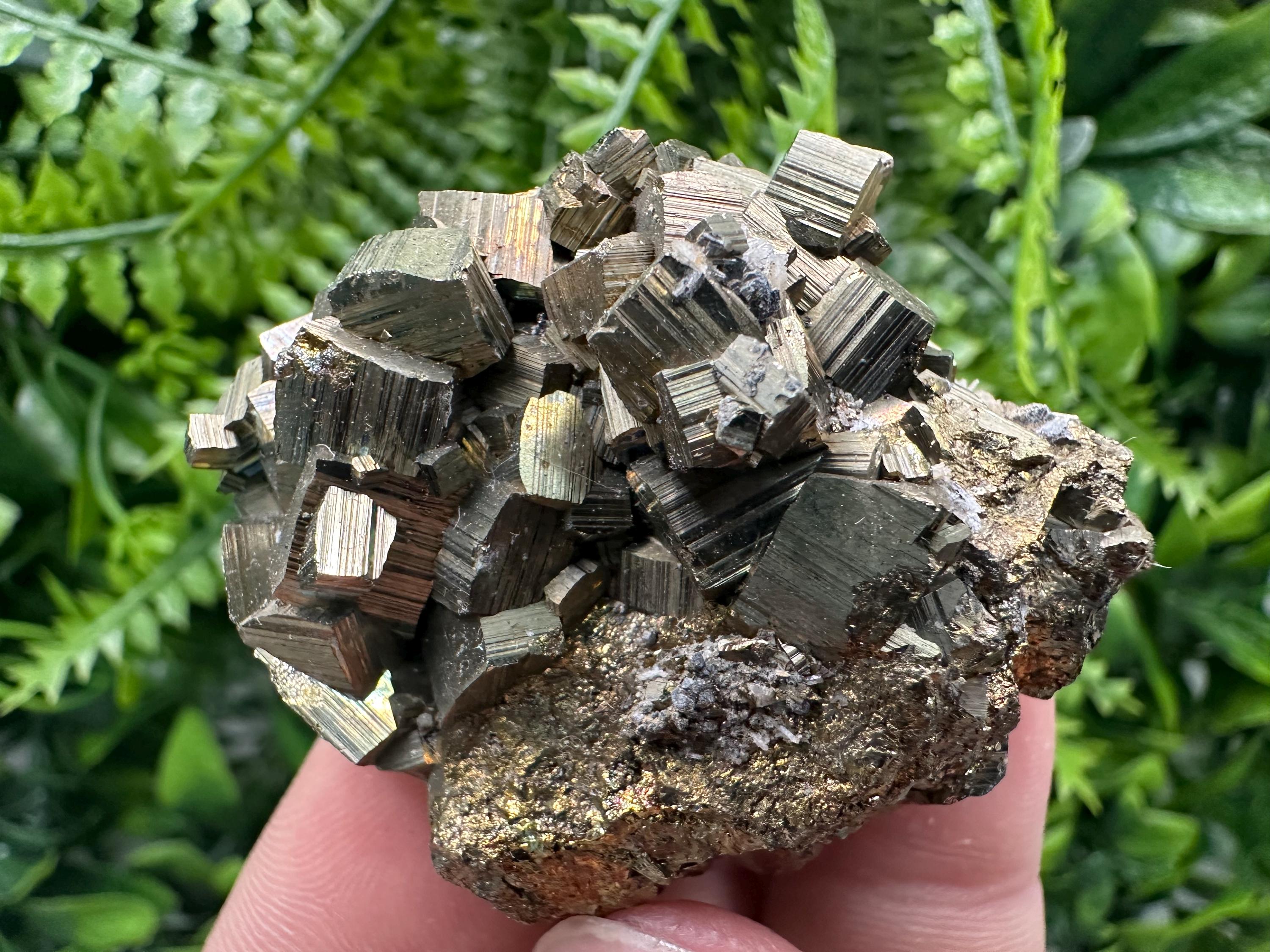Rainbow Pyrite Cluster from Bulgaria: Home Decor Gift
