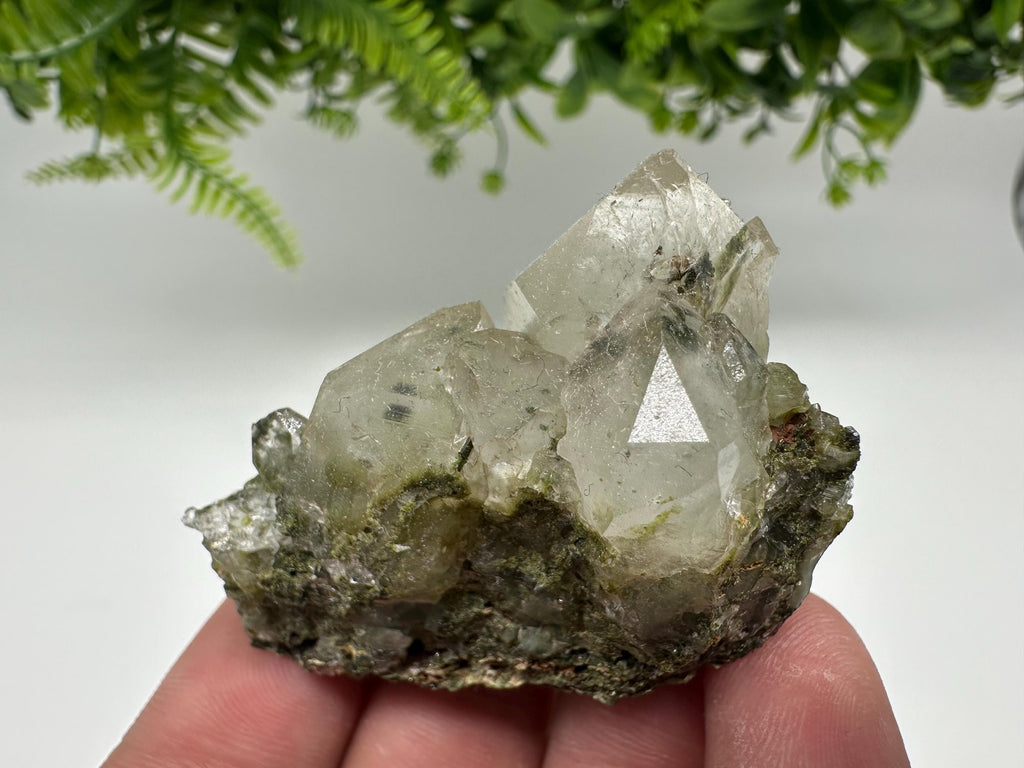 Rare Green Epidote Quartz Crystal Cluster - Eastern Anatolian Turkey