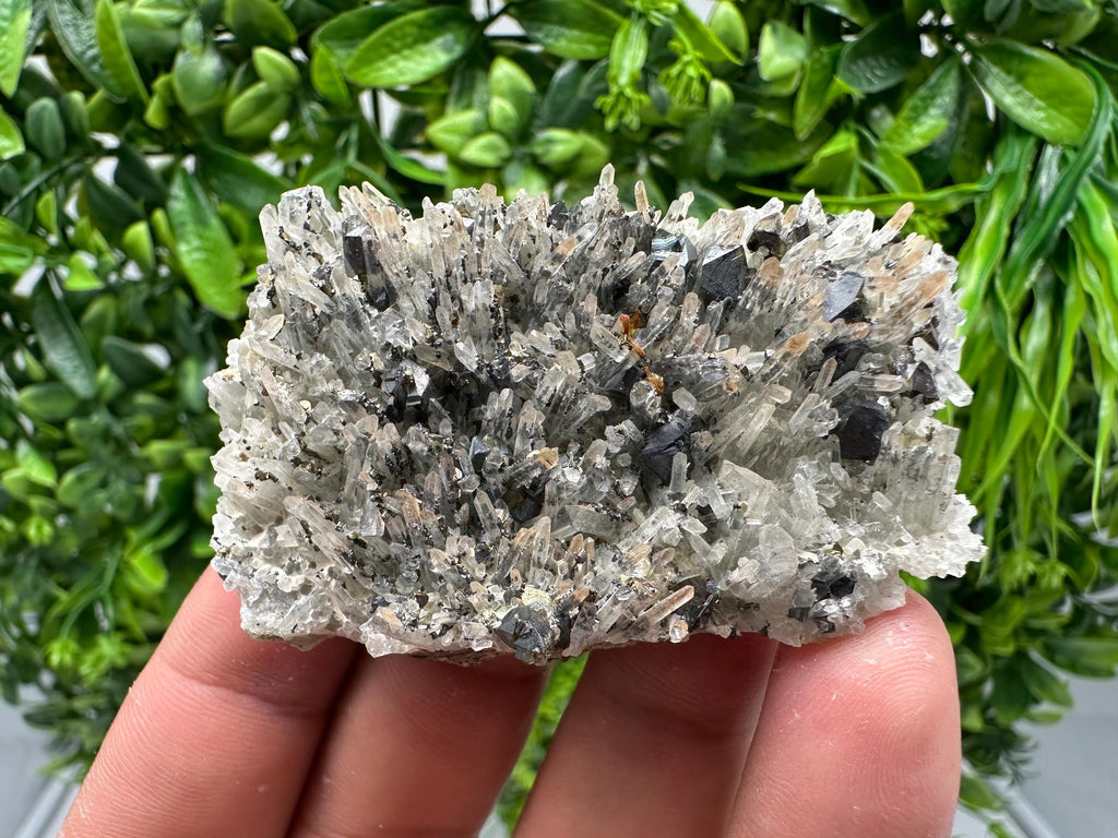 Wonderful Calcite,Sphalerite,Galena on Needle Quartz from Borieva mine,Madan,Bulgaria,natural,collectible mineral specimen,home decor stone