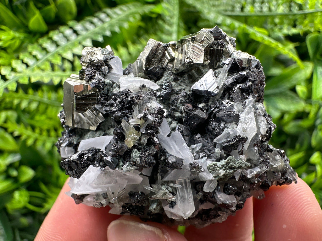 Pyrite Sphalerite Quartz Calcite Mineral Specimen: Borieva Mine, Bulgaria