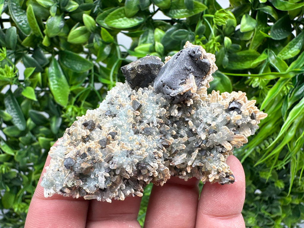 Skeletal Galena with Sphalerite and Calcite - Madan, Bulgaria