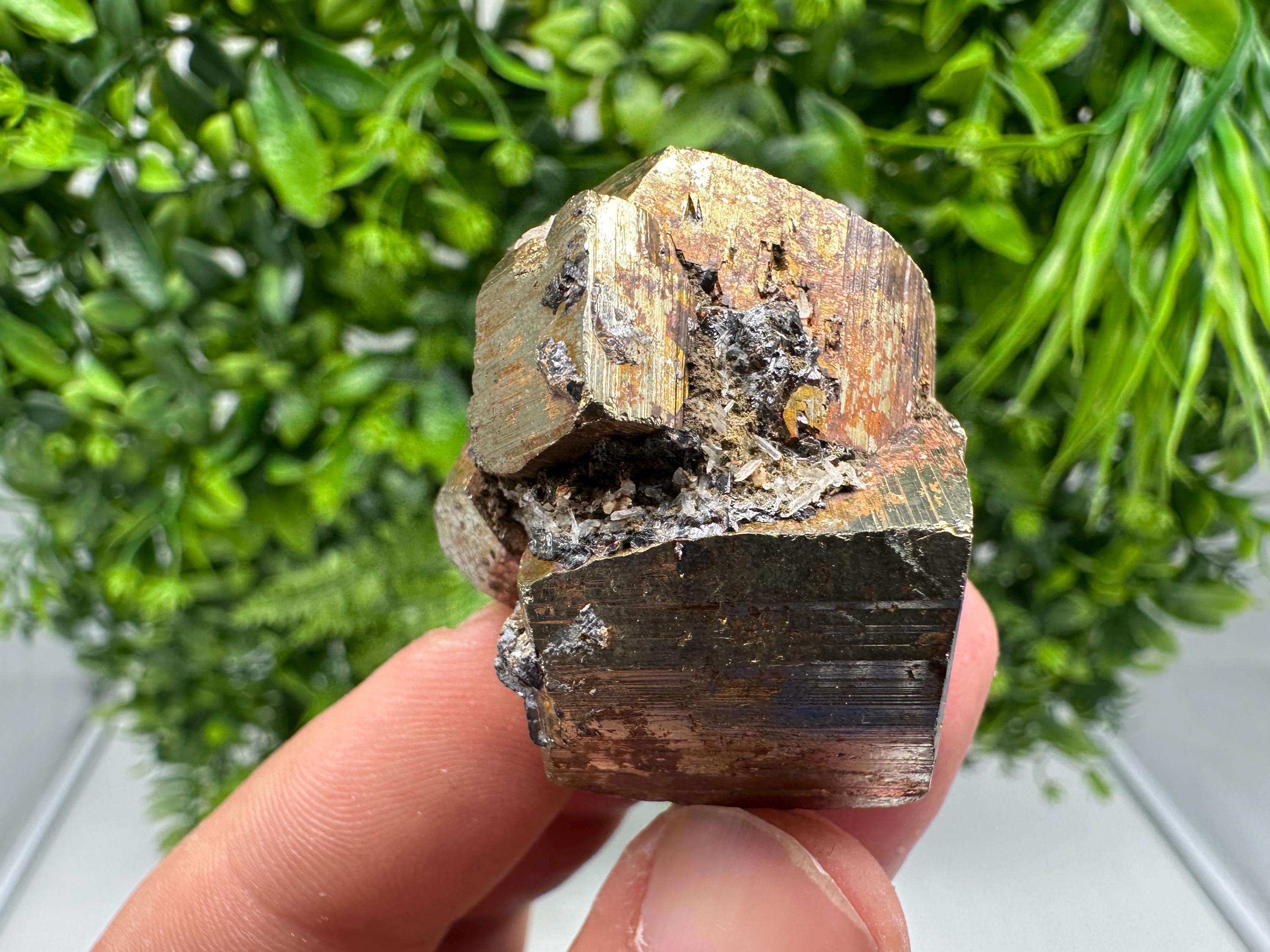 Wonderful Rainbow Pyrite whit Calcite,natural minerals souvenir Crystal,collection stone,rare minerals,home decor,Borieva Bulgaria