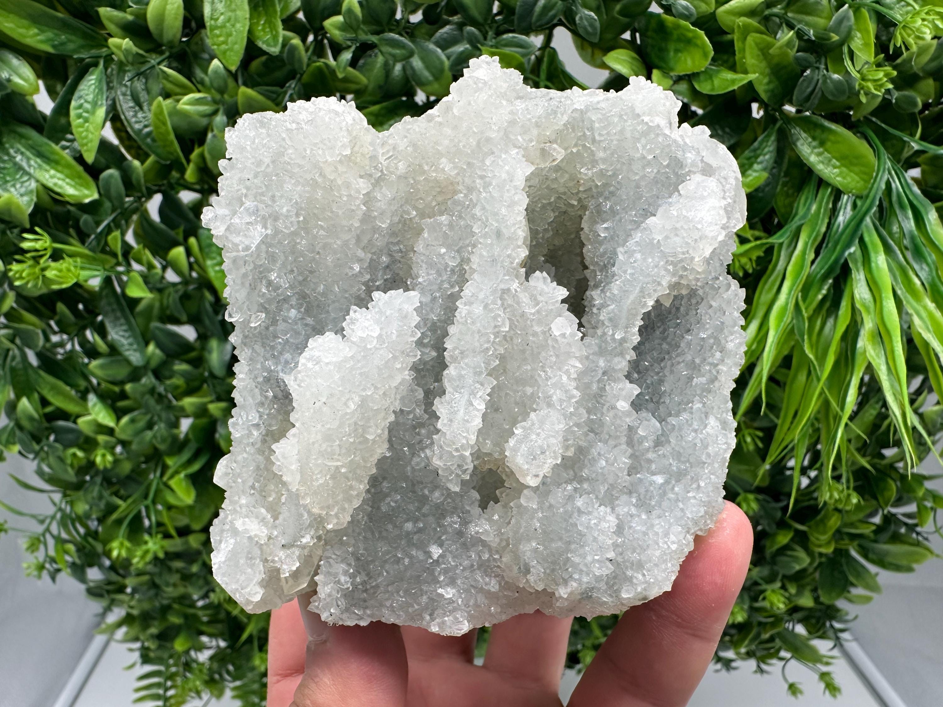 Natural Chalcedony Mineral Specimen: India Crystal Collection, Home Decor