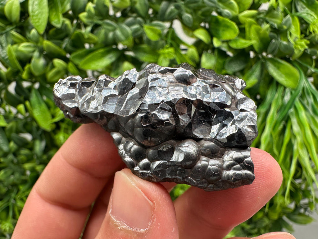 Botryoidal Black Hematite Specimen: Moroccan Crystal for Reiki Chakra