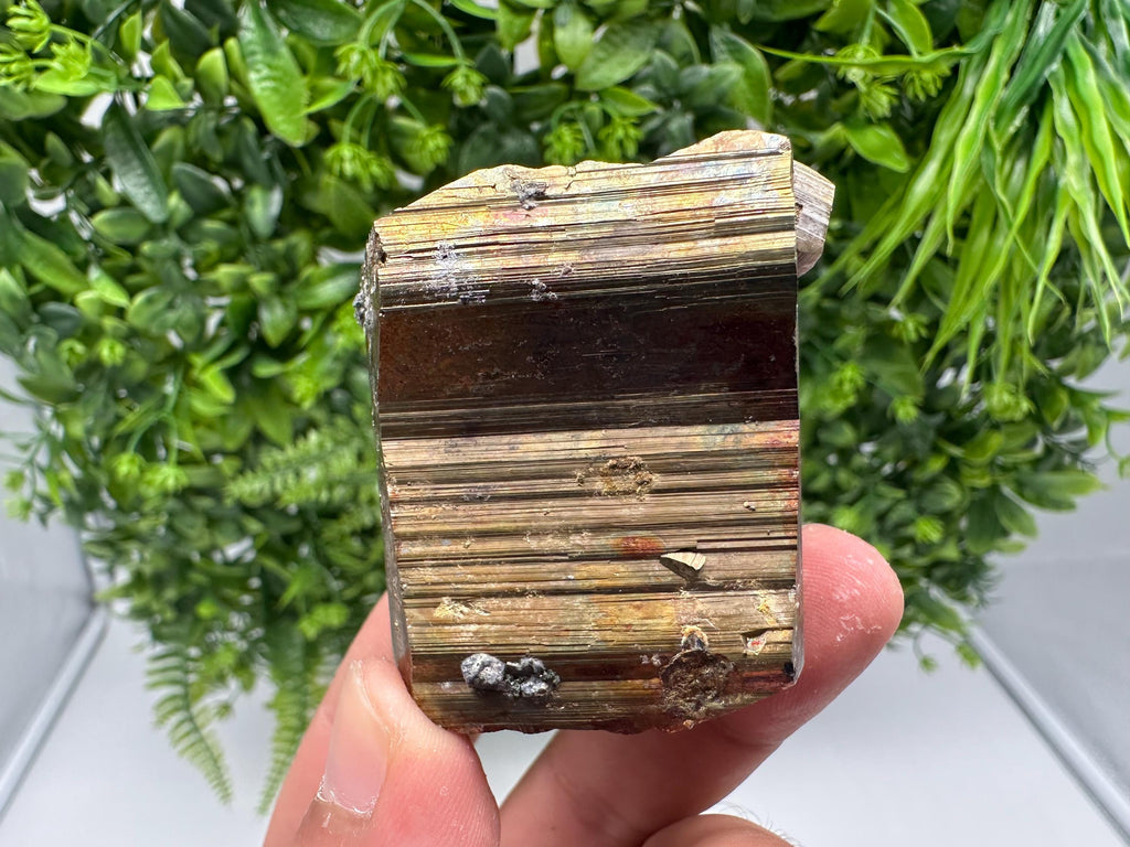Rainbow Pyrite with Calcite, Natural Crystal Mineral Souvenir, Borieva Bulgaria