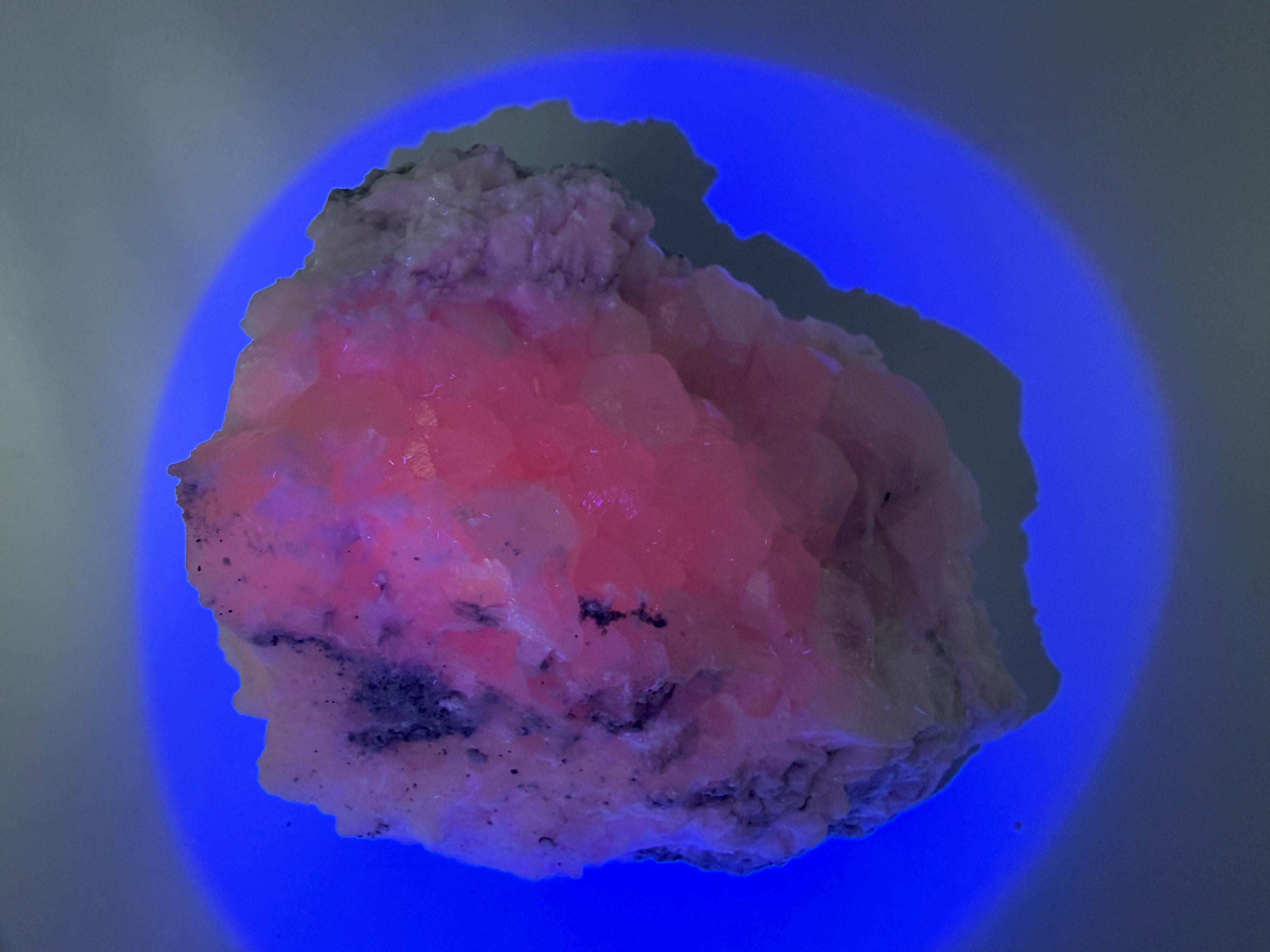 UV Reactive Mangano Calcite, Bulgaria Mineral Specimen, Home Decor