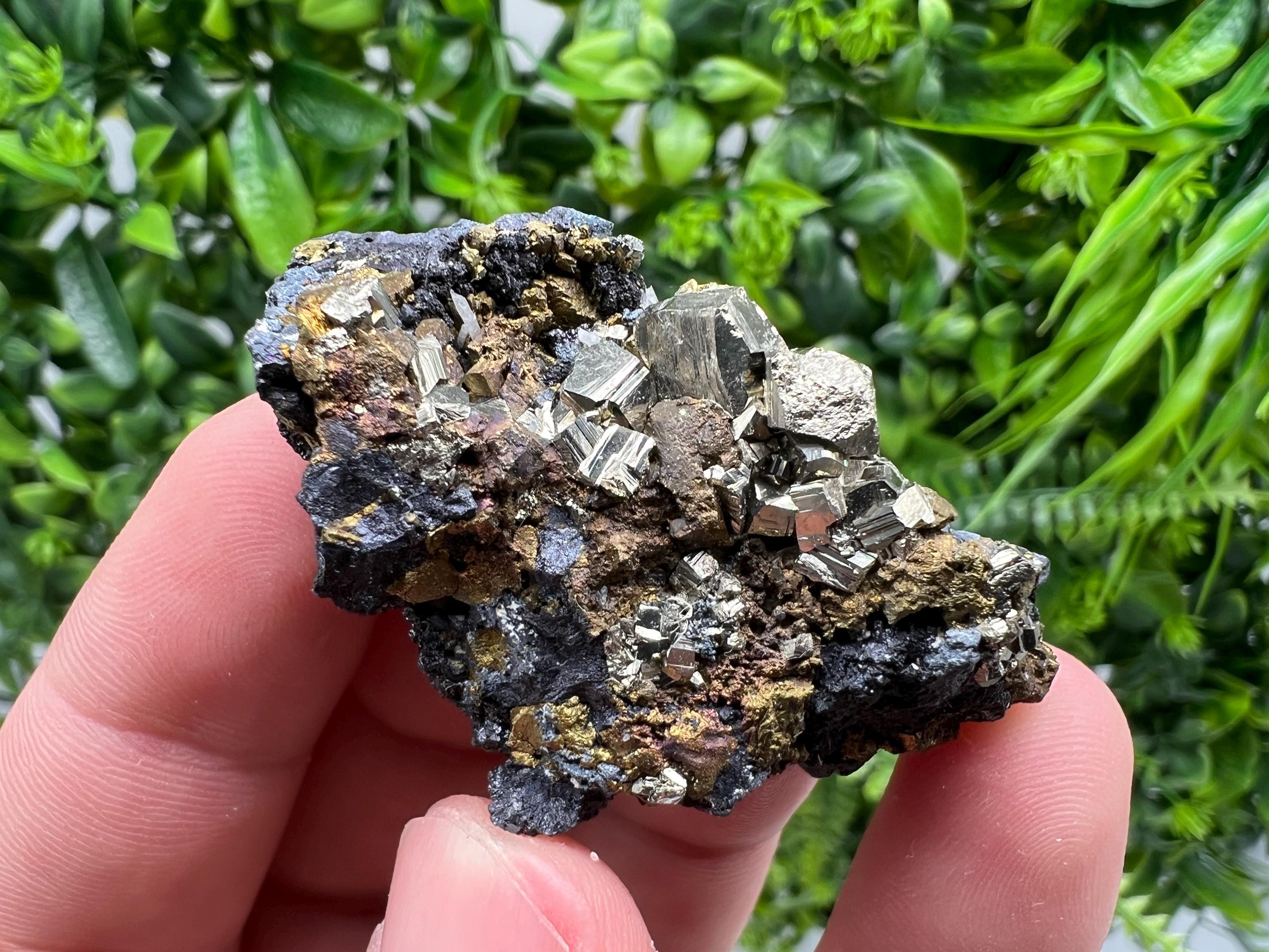 Golden Pyrite Cluster: Sphalerite Mineral Specimen, Bulgaria