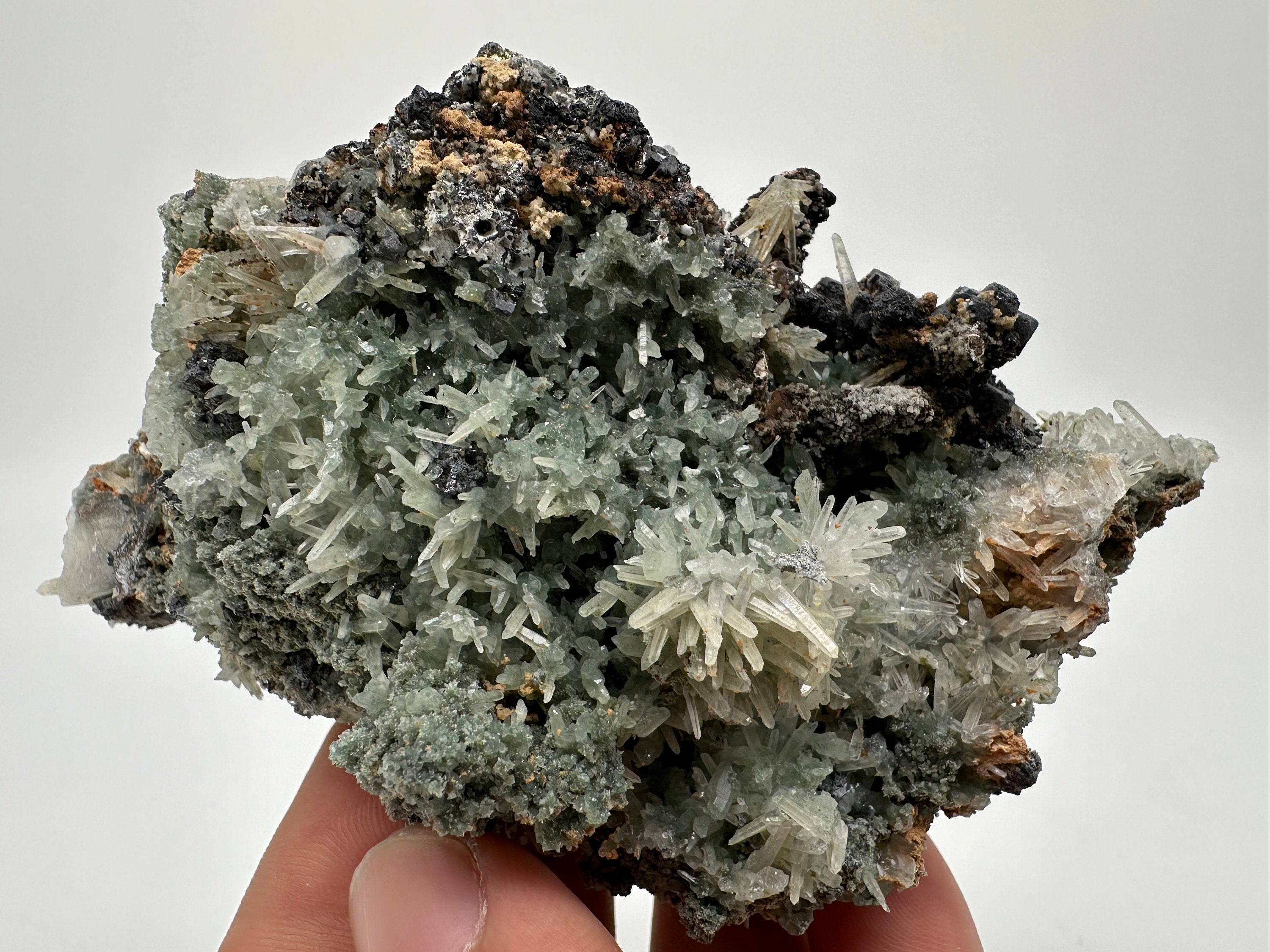 Chlorite Quartz Cluster: Bulgarian Mineral Specimen, Home Decor Stone