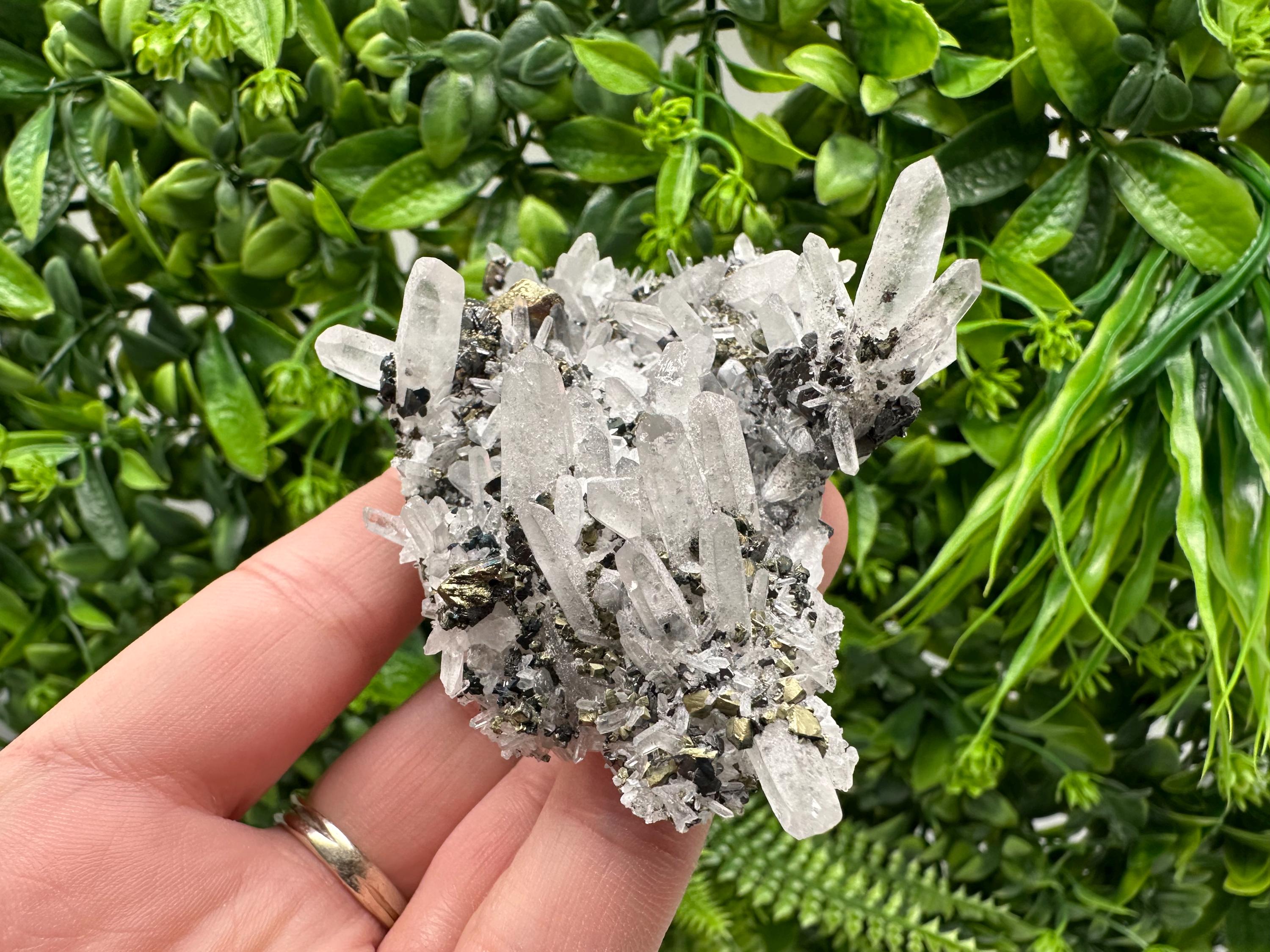 Wonderful Sphalerite Chalcopyrite on  Quartz whit Galena feom 9 th September mine,Bulgaria,natural,collection mineral specimen,gift
