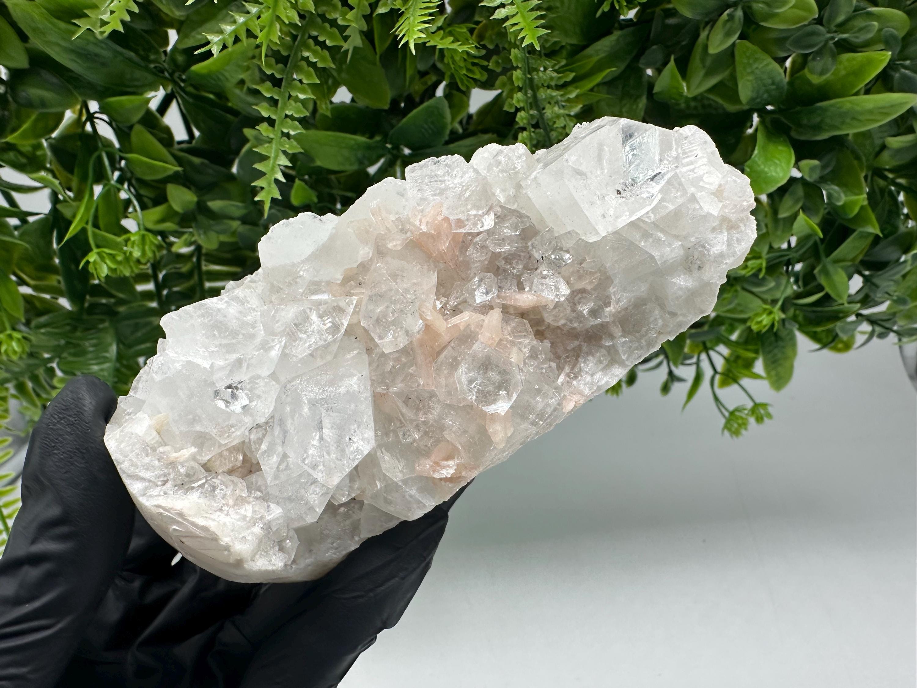 Apophyllite Stilbite on Chalcedony, Natural Mineral Specimen, India