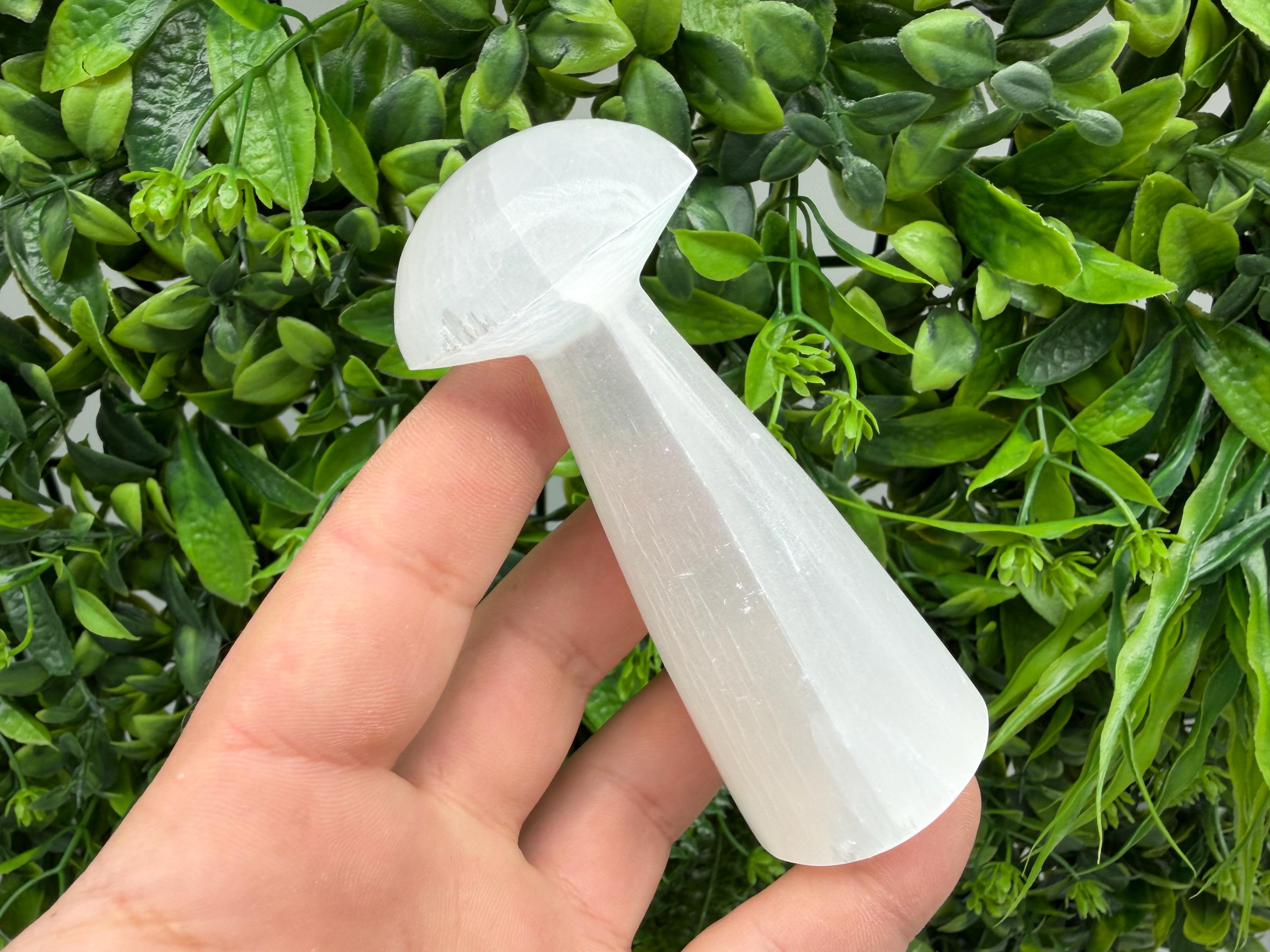 Selenite Mushroom – Carved Selenite Crystal Mushroom – Healing Crystal – Spiritual Decor – Meditation Stone – Reiki Crystal