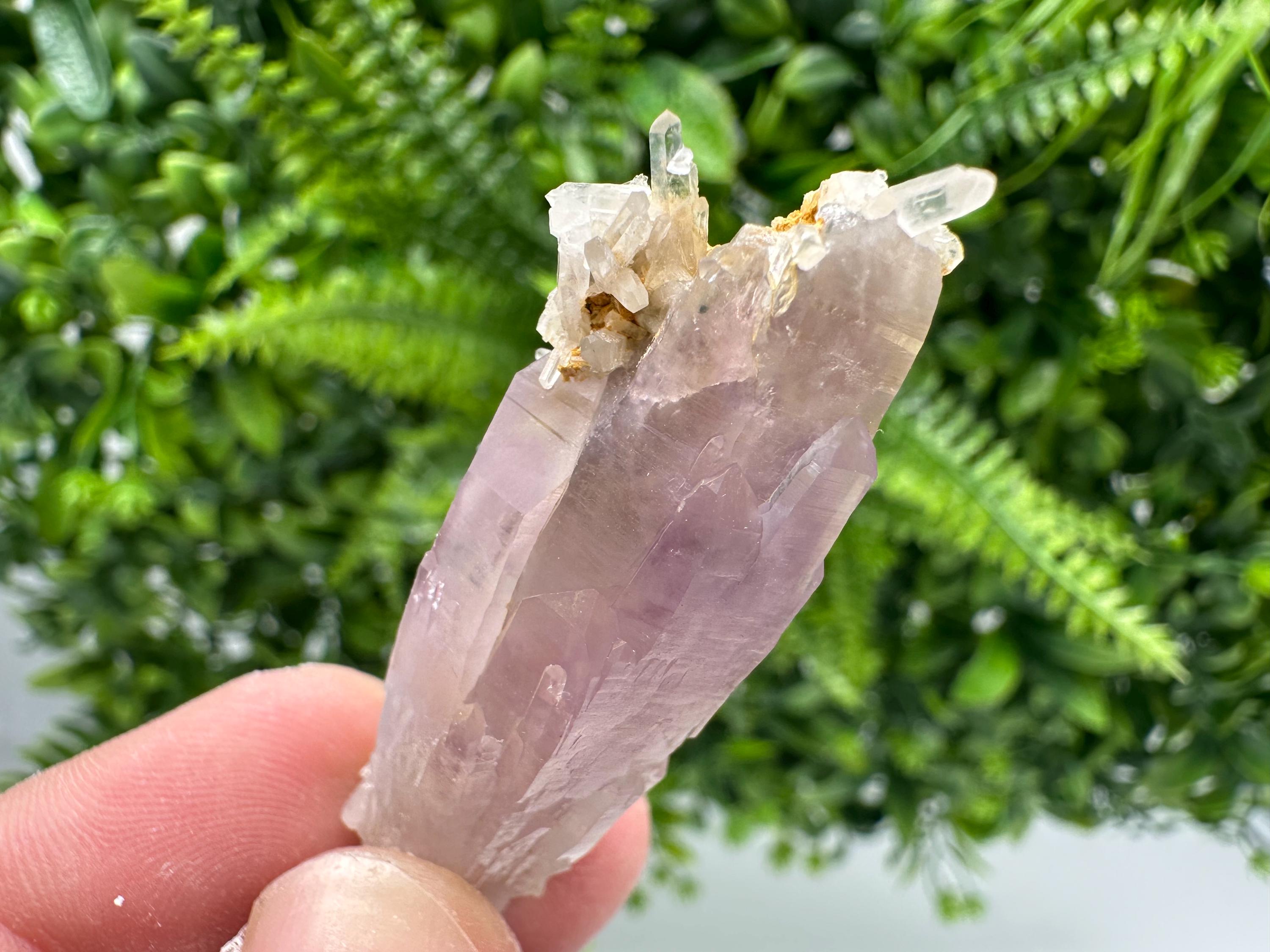 Amethyst Phantom Crystal with Cerusite, Madjarovo Mine, Bulgaria