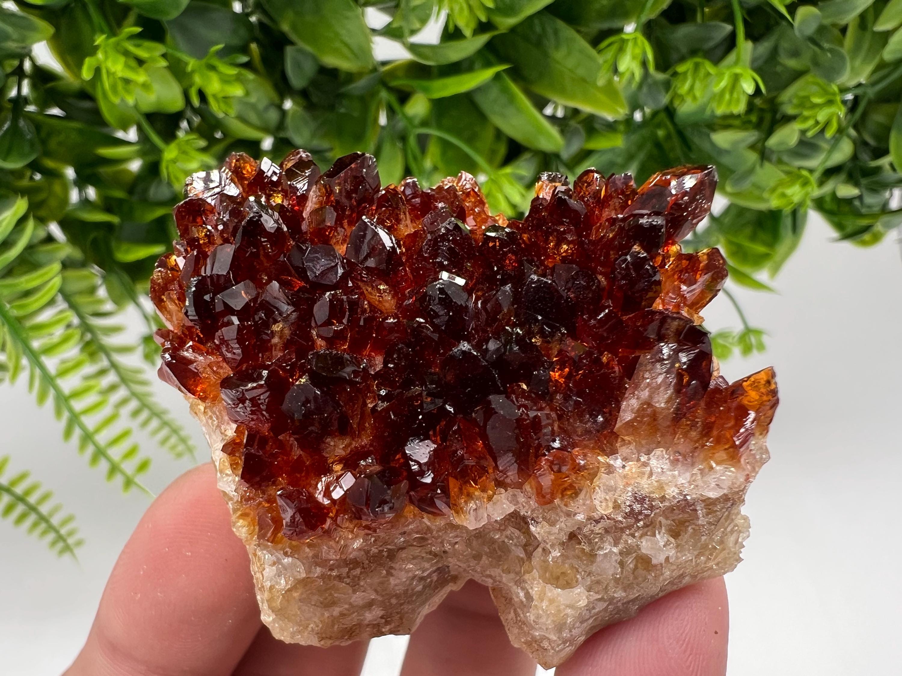 Citrine Crystal Cluster with Hematite Inclusions, Brazil Mineral Stone
