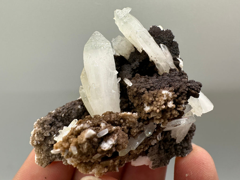 Chlorite Quartz on Rhodochrosite with Dolomite Mineral Souvenir