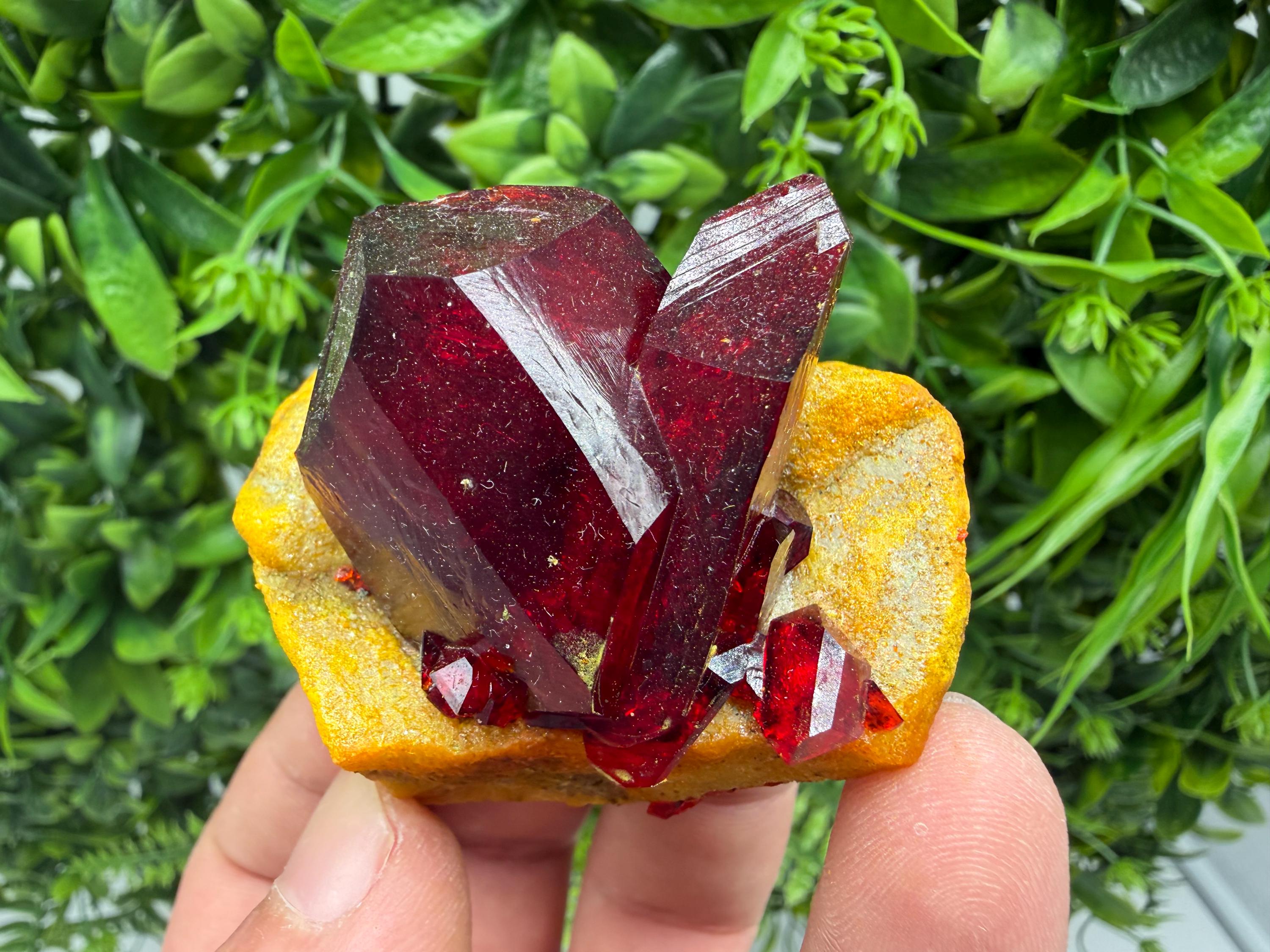 XXL Laboratory Pruskite Ruby Crystal on Matrix
