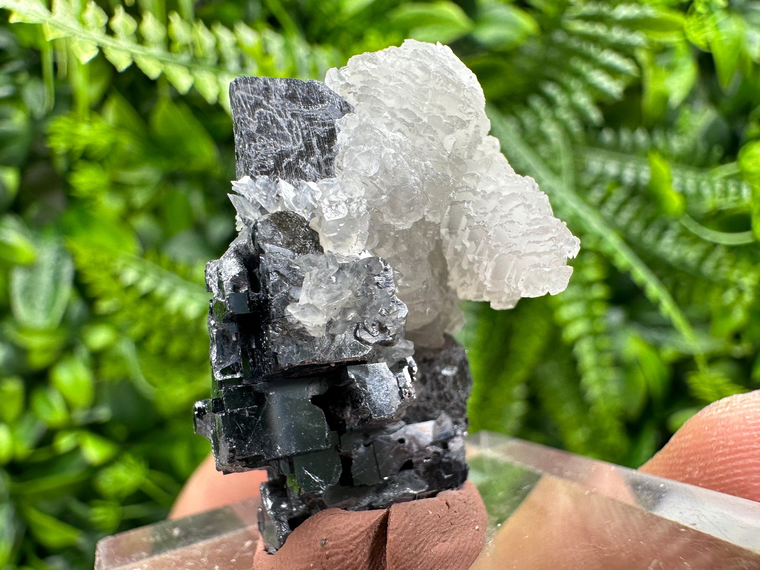 Skeletal Galena, Pyrite, and Calcite Mineral Specimen