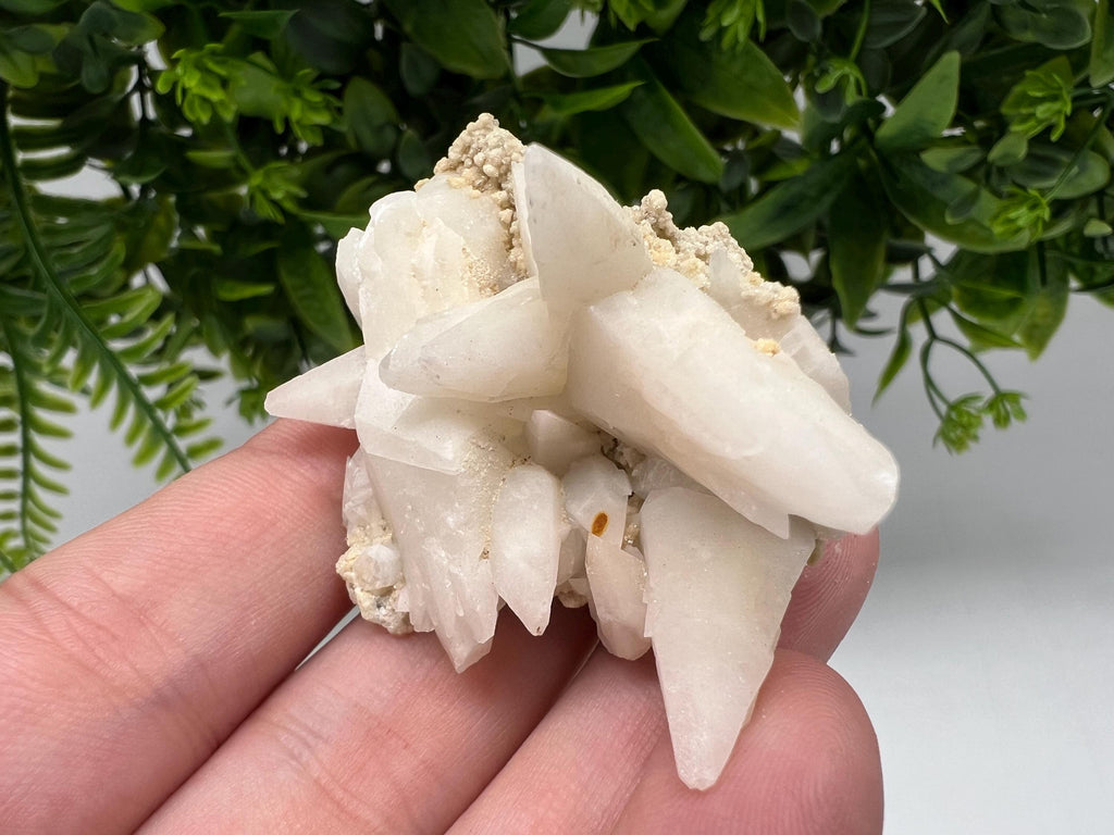 Calcite on Green Quartz: Djurcovo Mine, Bulgaria Healing Crystal