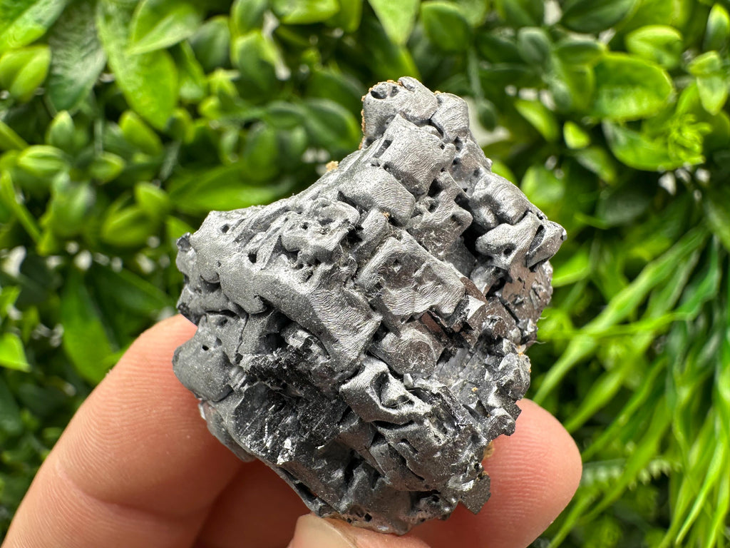 Skeletal Galena on Sphalerite: Natural Mineral Crystal Decor