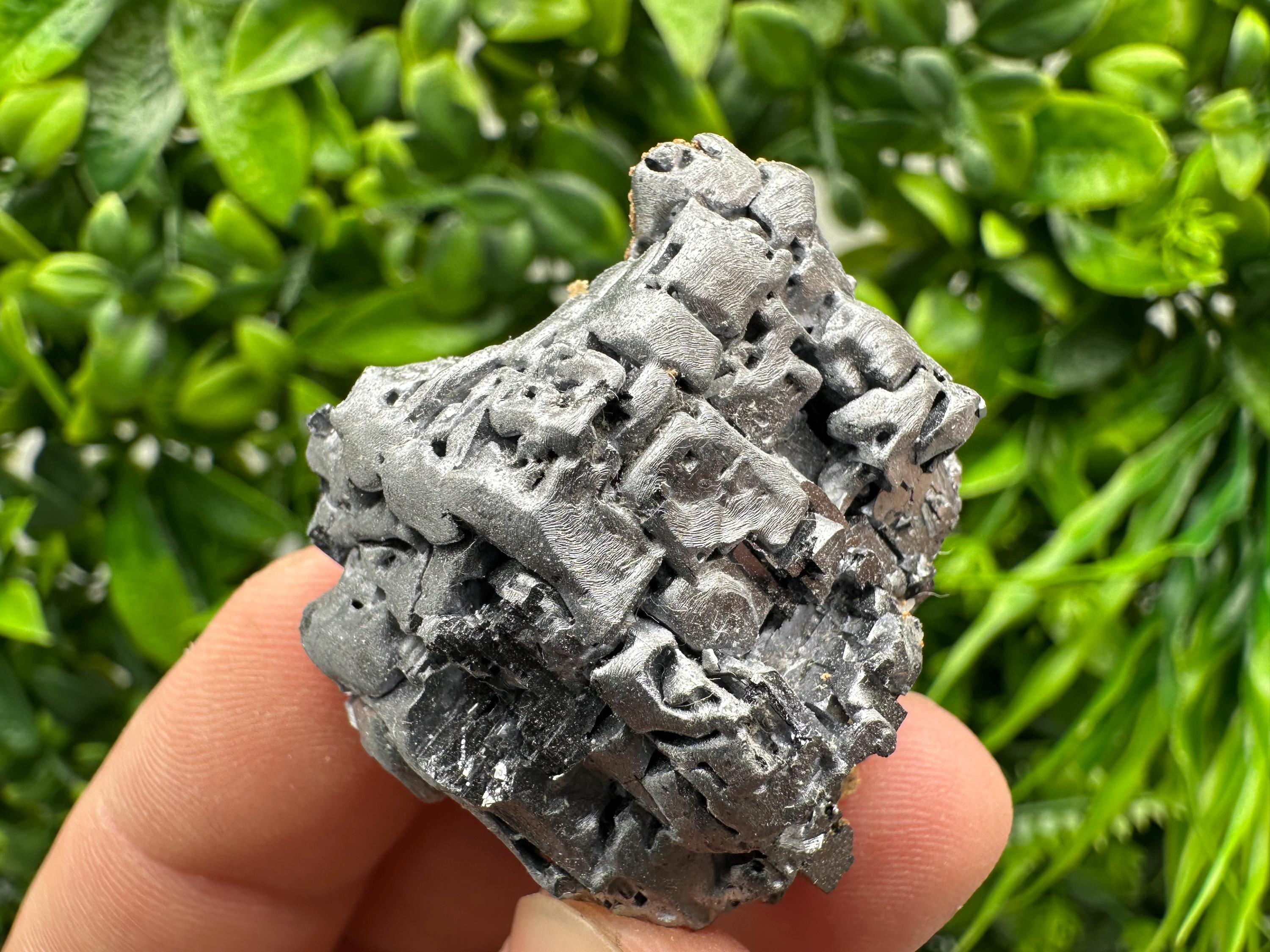 Skeletal Galena on Sphalerite: Natural Mineral Crystal Decor