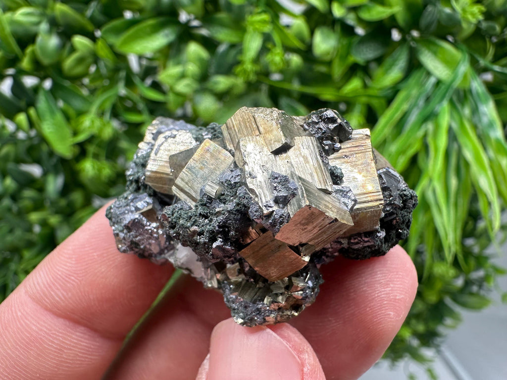 Rainbow Pyrite Siderite Mineral Specimen: Madan Bulgaria Collectible
